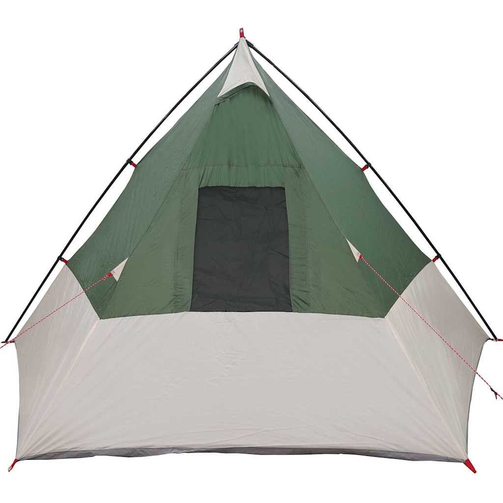 vidaXL Tipi-Zelt Tipi Zelt mit Dach mit Speicher Grün 383 x 338 x 217 cm Taft, (1 tlg)