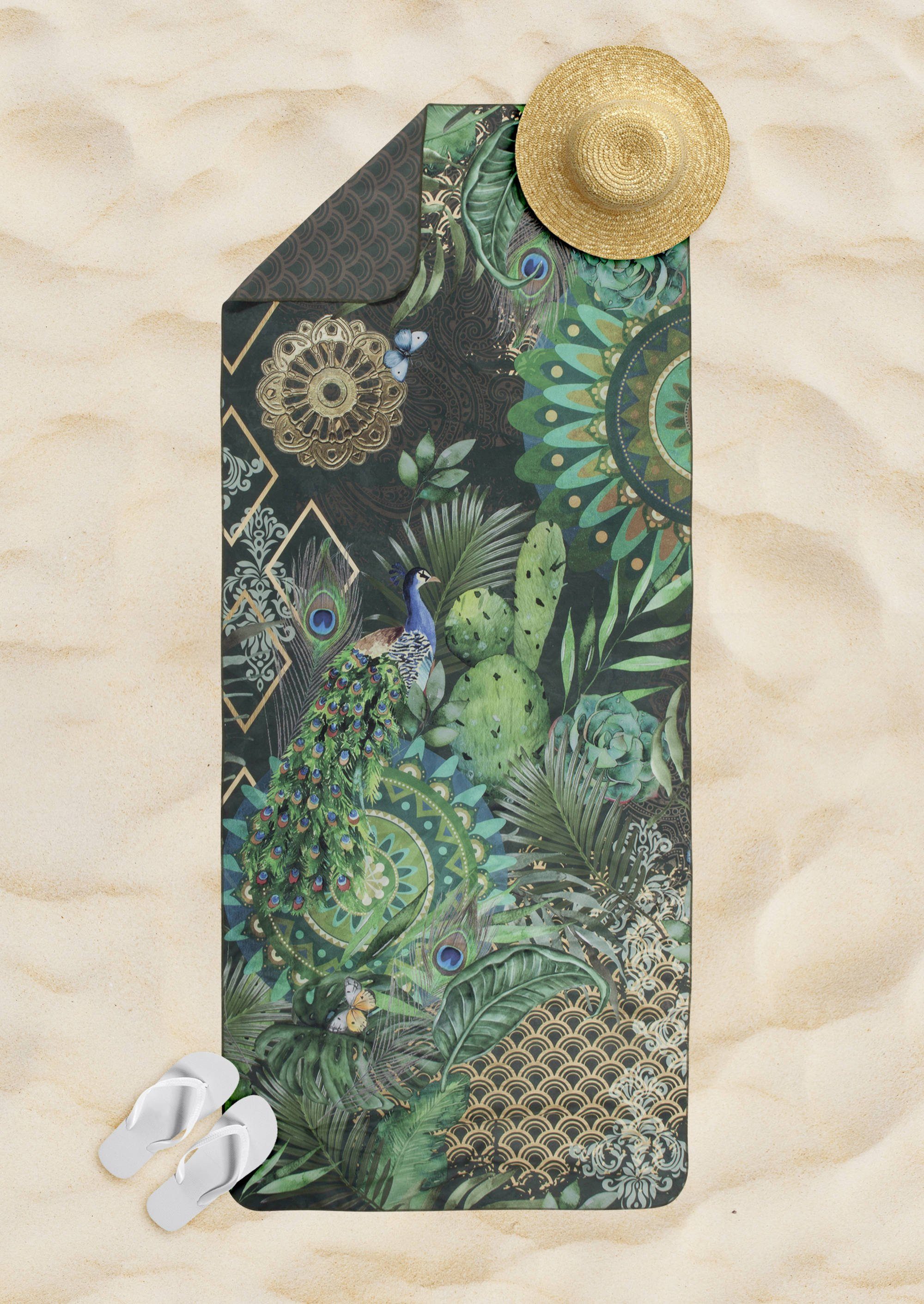 Mandala GMD Dschungel Vorder- flach gewebt Strandtuch Rückseite, & Motiv: BOTALIA, Living auf