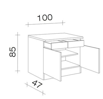 Flex-Well Unterschrank Bergen (B x H x T) 100 x 85 x 50 cm, für viel Stauraum