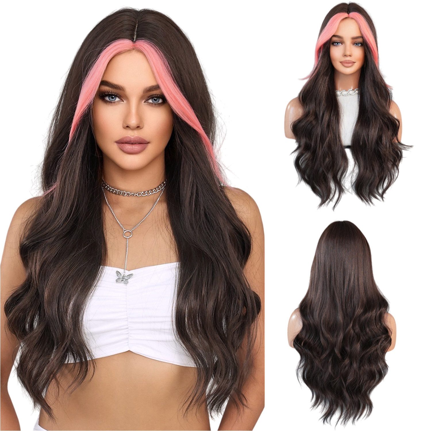 Kunsthaarperücke Kunsthaarperücke,Lange Haare Locken,Toupet,Perücken für Frauen,70cm