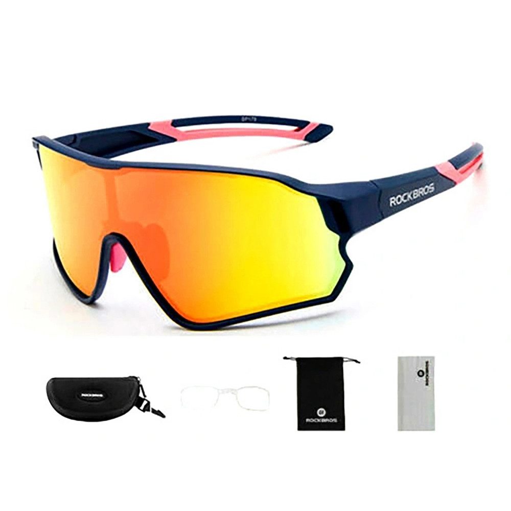 ROCKBROS Fahrradbrille Sportbrille Radsportbrille Sonnenbrille, (Spar-Set, 1-St), polarisiert, UV400-Schutz, leicht, inkl. Etui