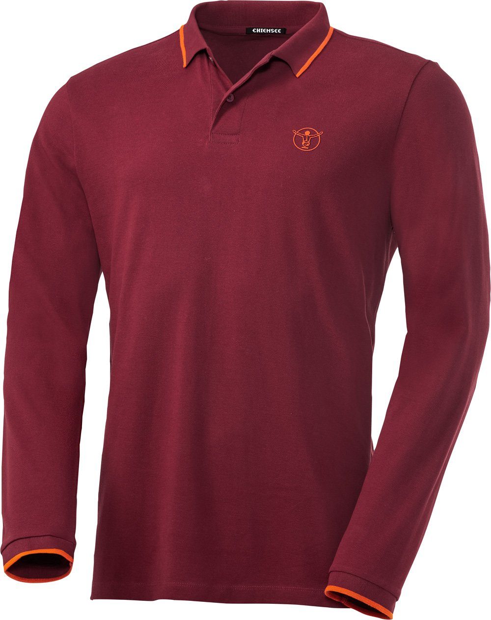 Chiemsee Langarm-Poloshirt aus formstabilem Baumwoll-Piqué bordeaux