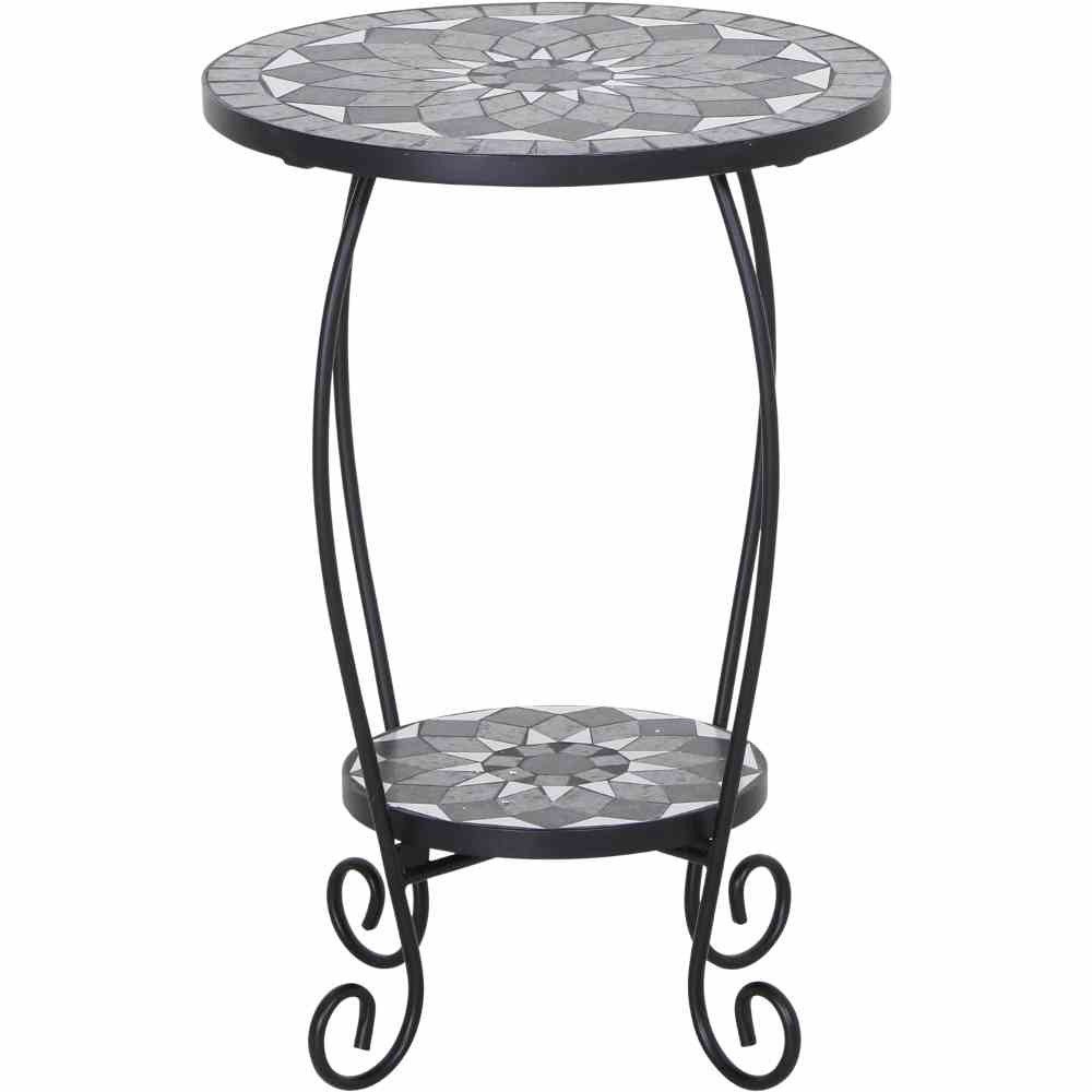 GAUTZSCH Blumentisch in matt schwarz, dunkelgrau - 41x59x41 (BxHxT)