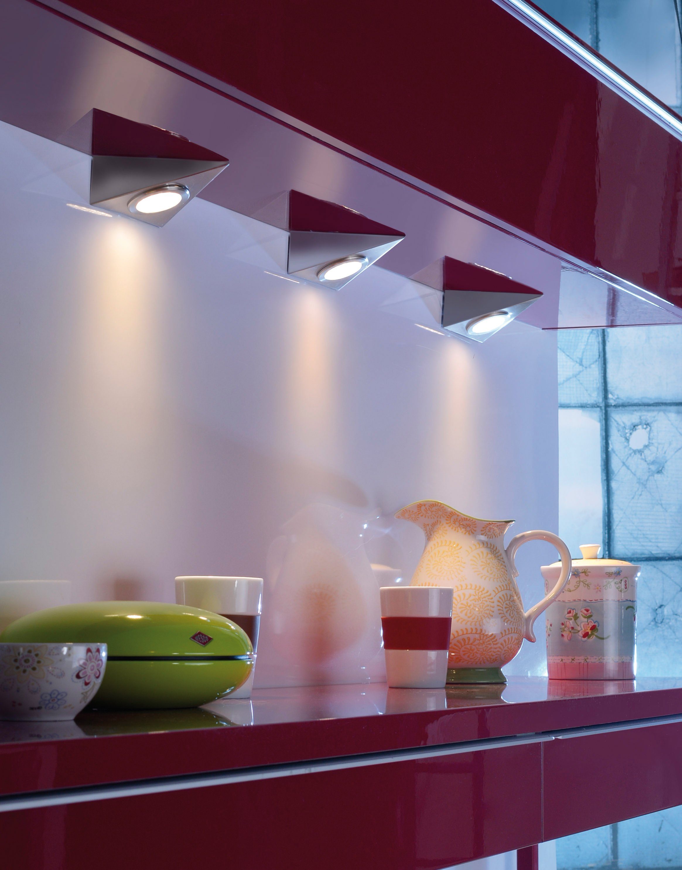 Warmweiß, LED LED Sensorschalter, Küchenbeleuchtung Leuchten Direkt THEO, Unterbauleuchte, integriert, Küchenlampe, Unterschrankleuchte fest