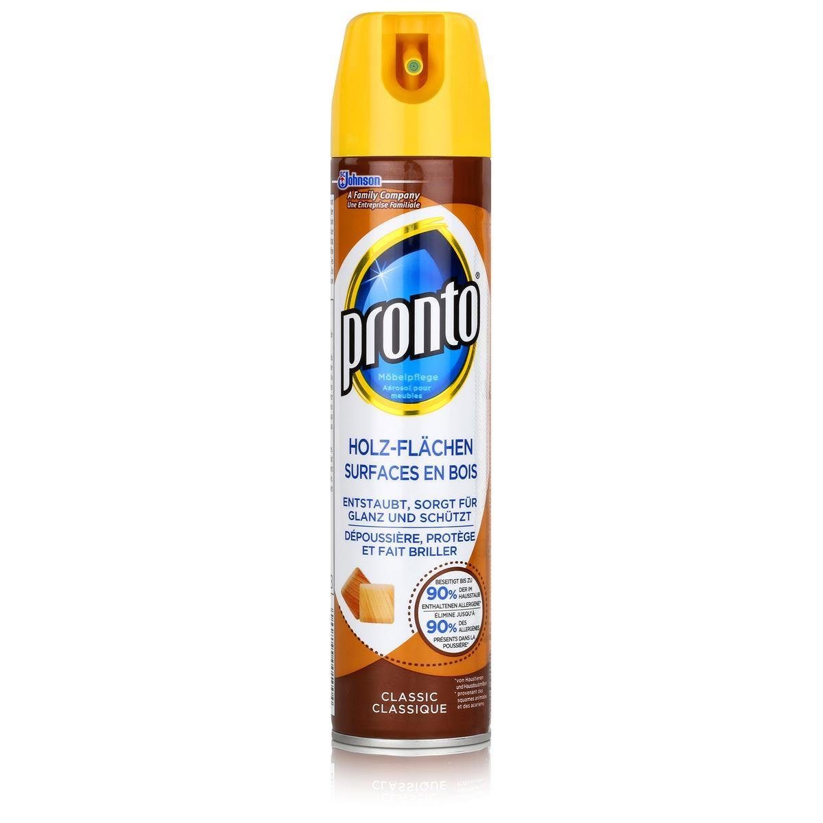 Pronto Holz-Flächen Classic 250ml - Entstaubt, Glanz und Schützt Spezialwaschmittel