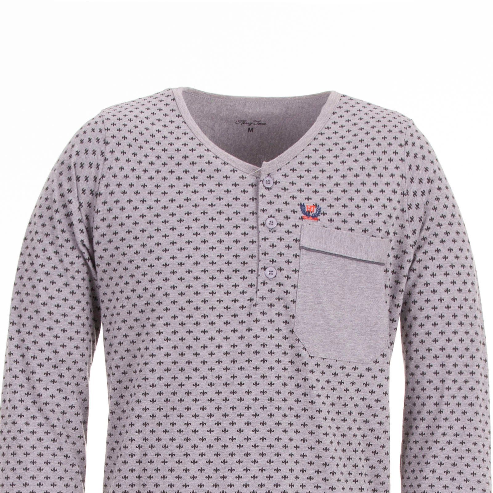 grau Henry Terre Lilie Nachthemd Langarm- Nachthemd