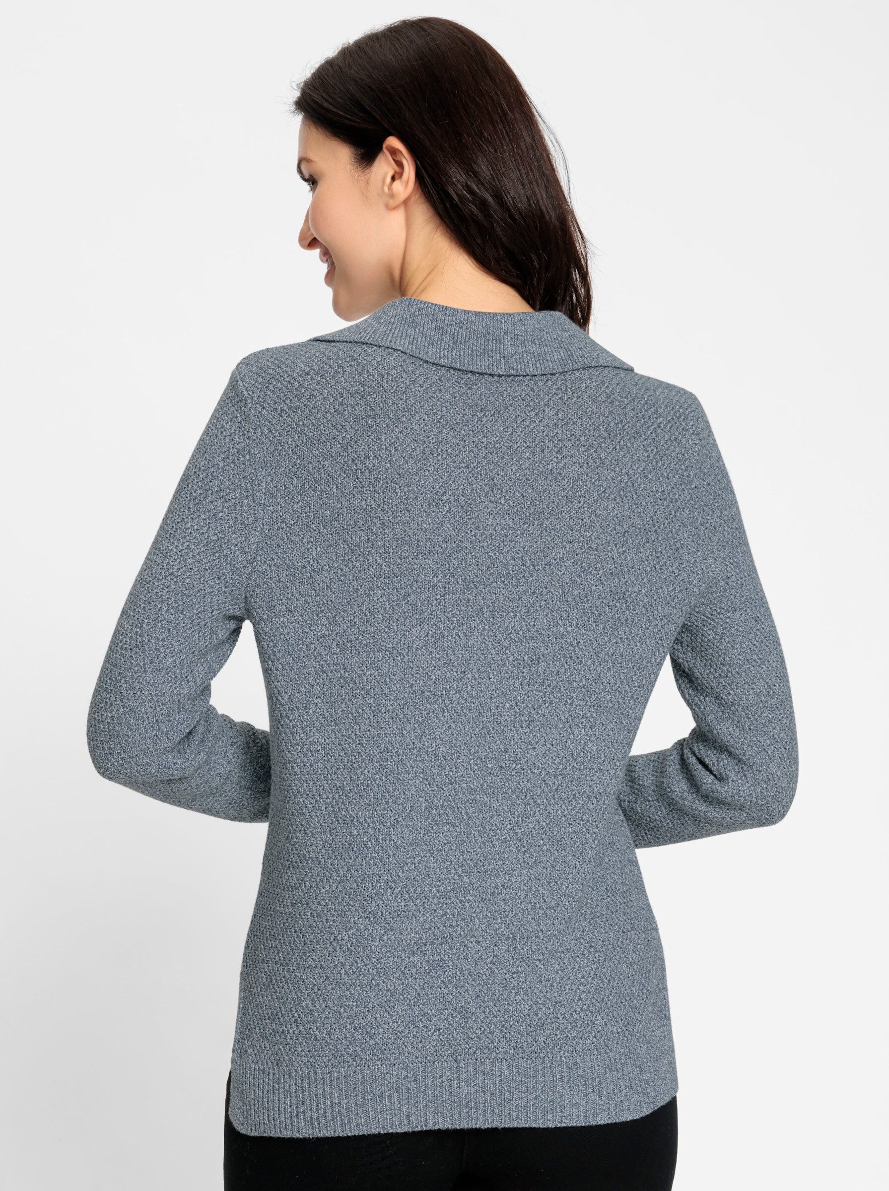 Witt Pullunder Polopullover Langarm Perlmuster