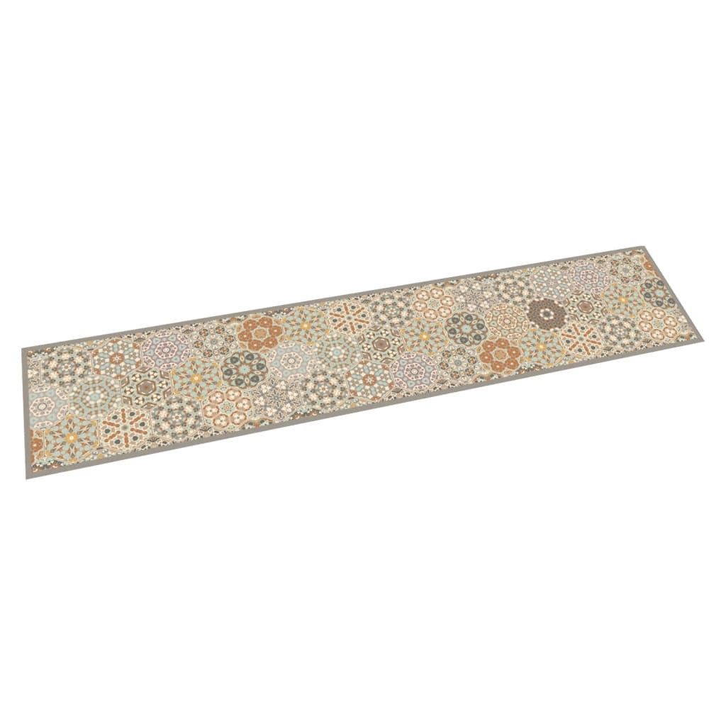 vidaXL Teppich Läufer Brücke Küchenteppich Waschbar Hexagon Pastell 60x300 cm Samt, Höhe: 0 mm