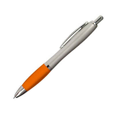 Livepac Office Kugelschreiber 20 Kugelschreiber / mit satiniertem Gehäuse / Farbe: silber-orange