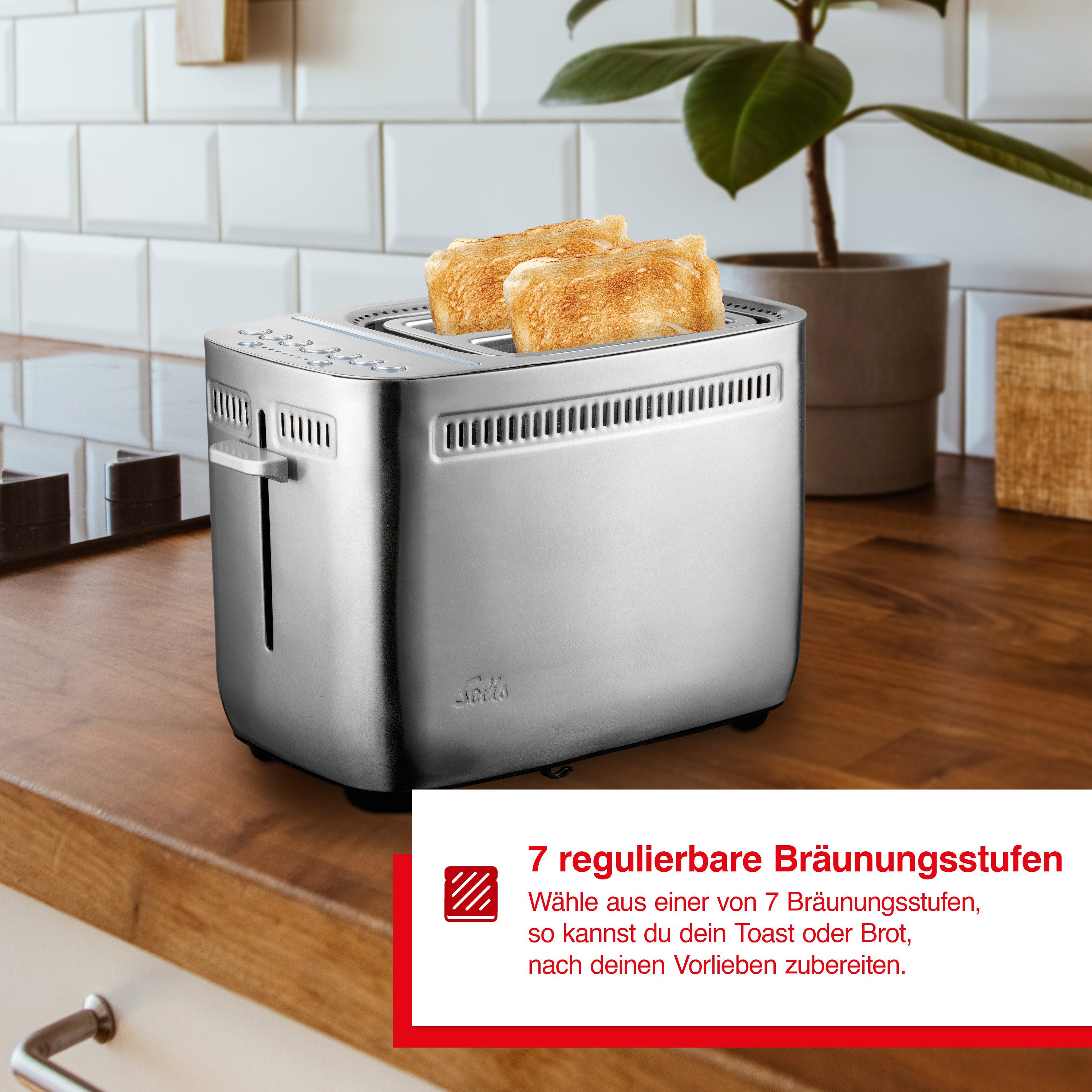 SOLIS OF SWITZERLAND 2-in-1-Toaster Sandwich Toaster (Typ 8003), 2 kurze Schlitze, 1635 W, 2 in 1 Toaster und Sandwichmaker
