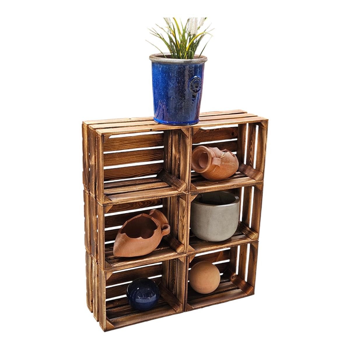 Teramico Holzkiste Vintage Deko Holzkisten 40cm 6er Set, Aufbewahrungsbox