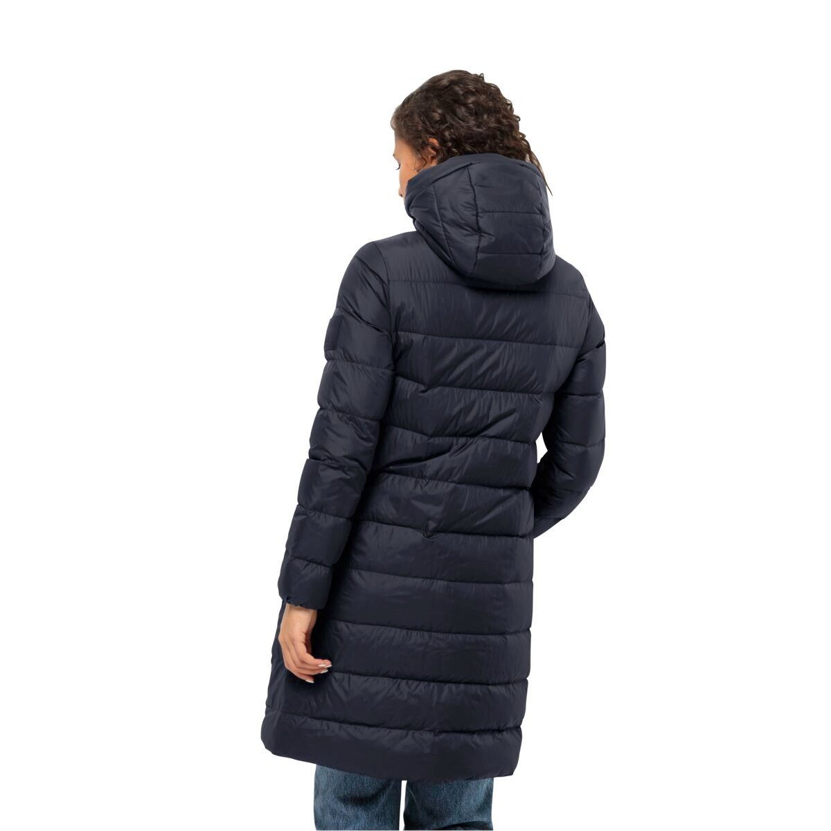 Jack Wolfskin Daunenmantel Lenauplatz Coat (winddicht, wasserabweisend, atmungsaktiv) dunkelblau