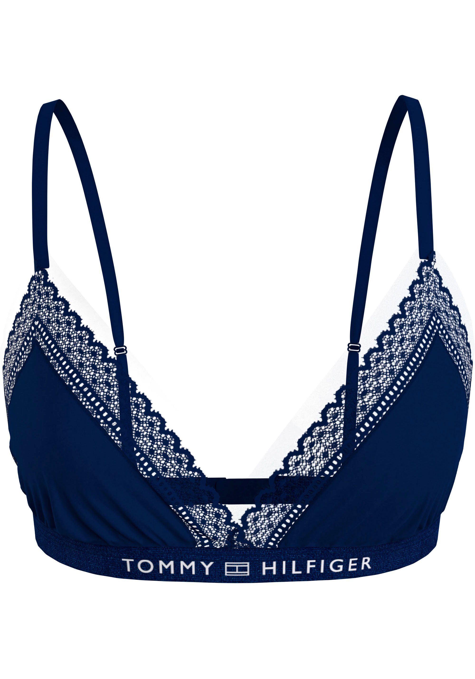 Tommy Hilfiger Underwear Triangel-BH Tommy TRIANGLE Markenlabel Hilfiger UNLINED Desert-Sky mit