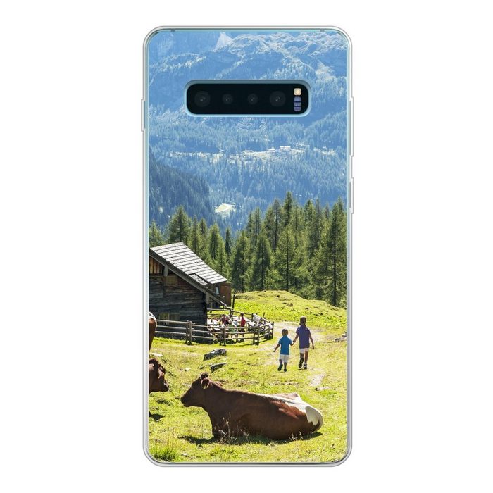 MuchoWow Handyhülle Bauernhaus in den Bergen von Österreich Phone Case Handyhülle Samsung Galaxy S10 Lite Silikon Schutzhülle
