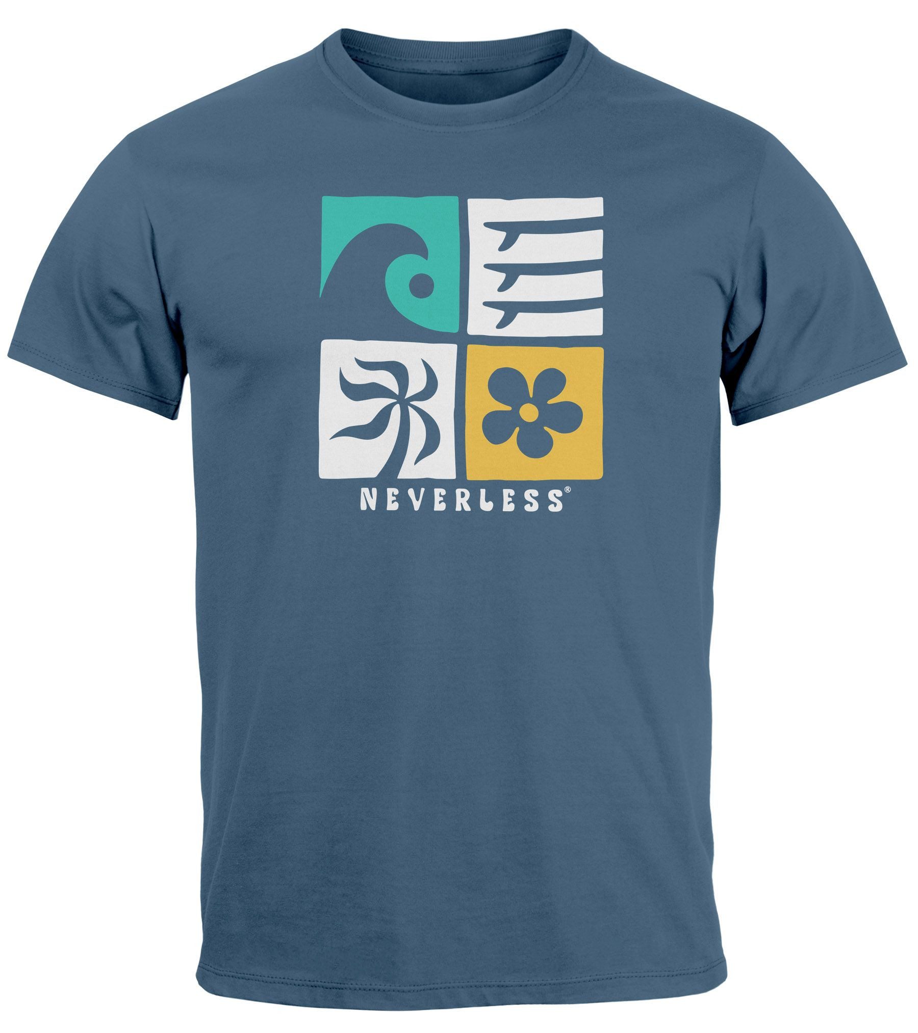Neverless Print-Shirt Herren T-Shirt Surfing Icons günstig online kaufen