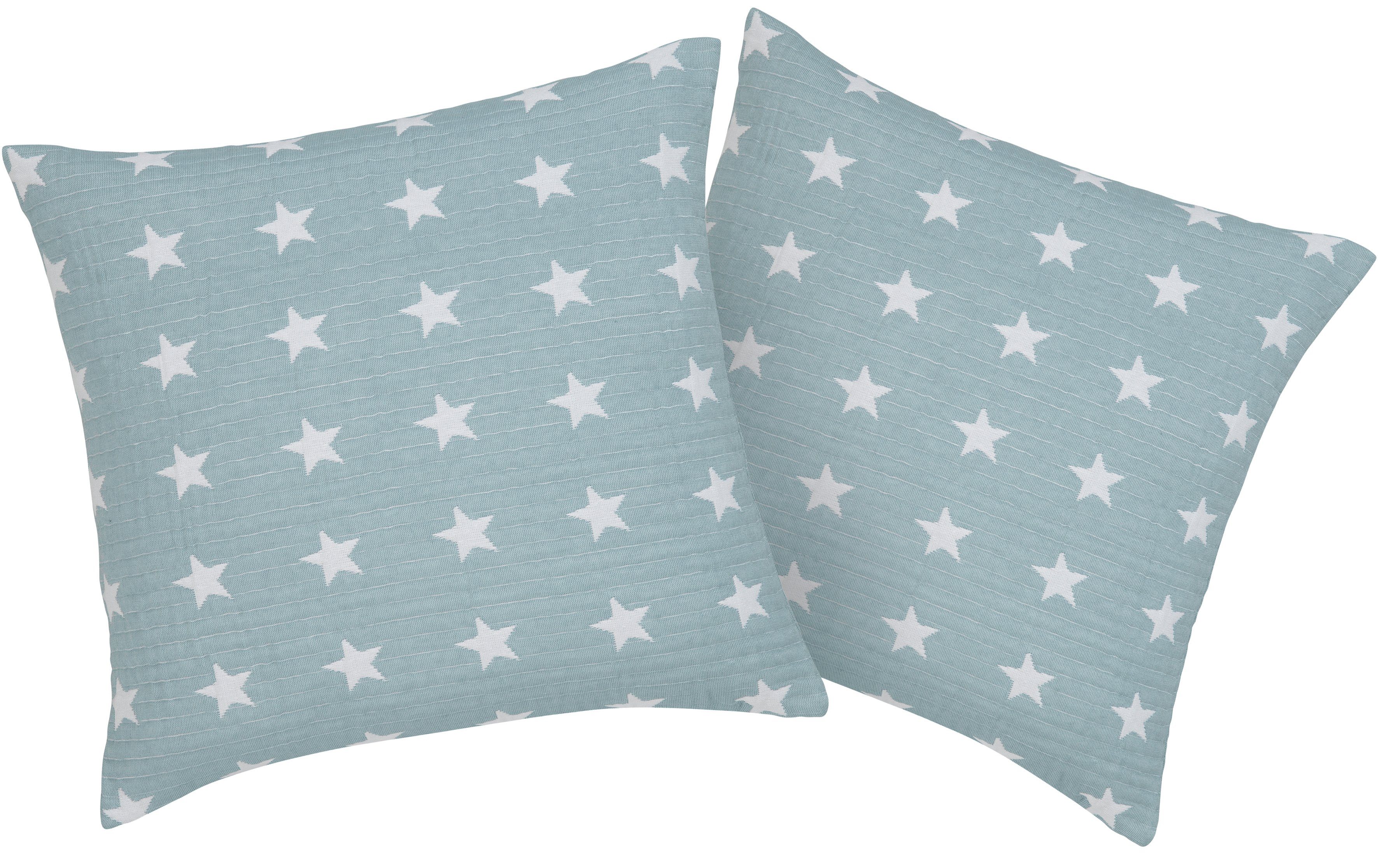 Kissenbezüge Yolanda Kissenhülle im Sterne Design, OEKO-TEX® zertifiziert, my home (2 Stück), mit Steppung mint