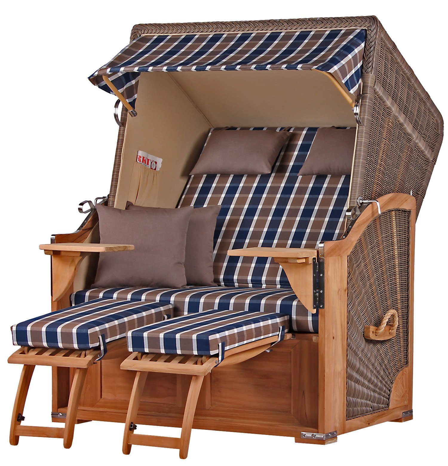 bene living Strandkorb »Schaalsee Teak PE grau Modell 526«, BxTxH