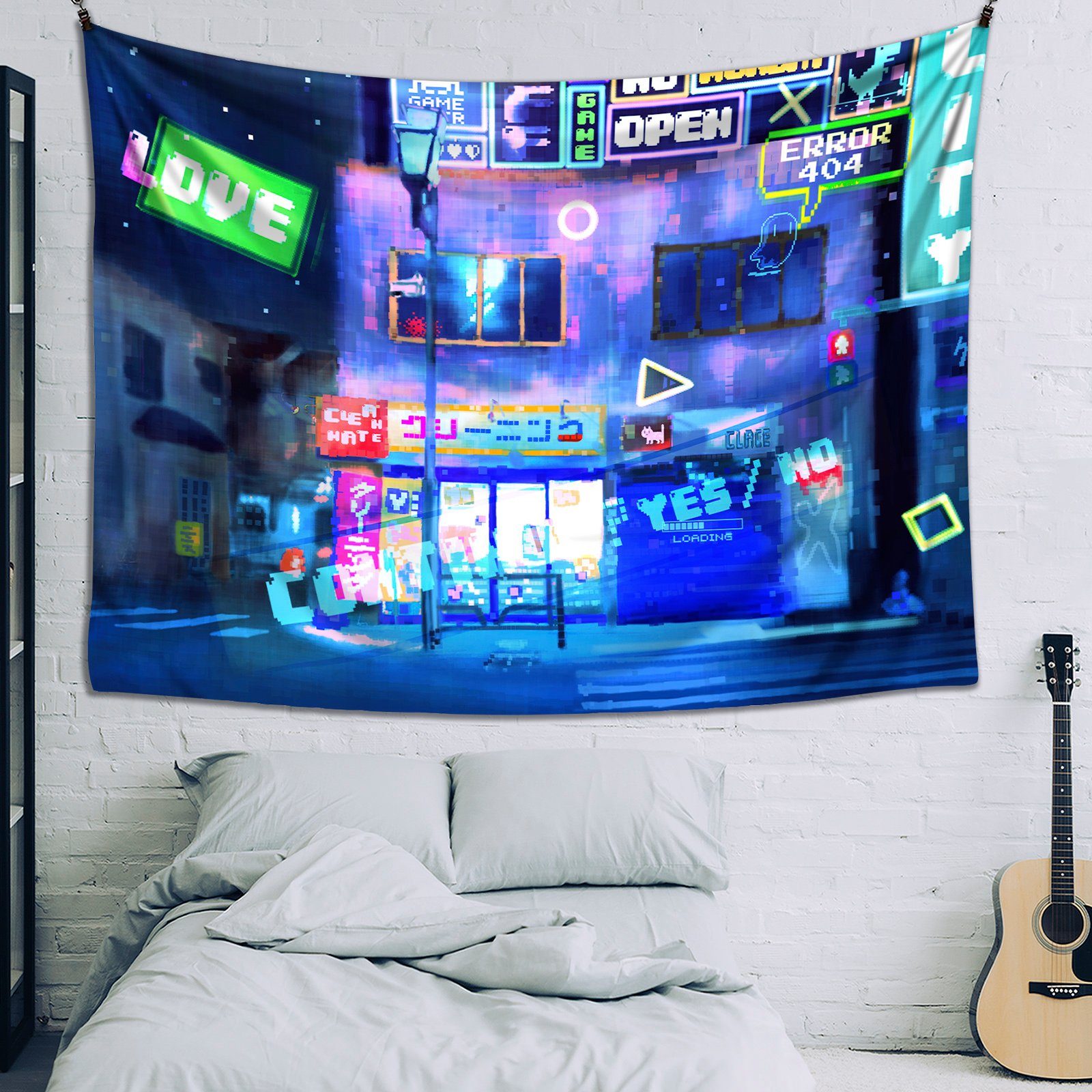 Wandteppich Neo 1300 GalaxyCat, Größen, Motiv mm, Wandbehang Gaming, Höhe: mit mit Gaming City vers. rechteckig, Wandbehang Gaming Wandteppich