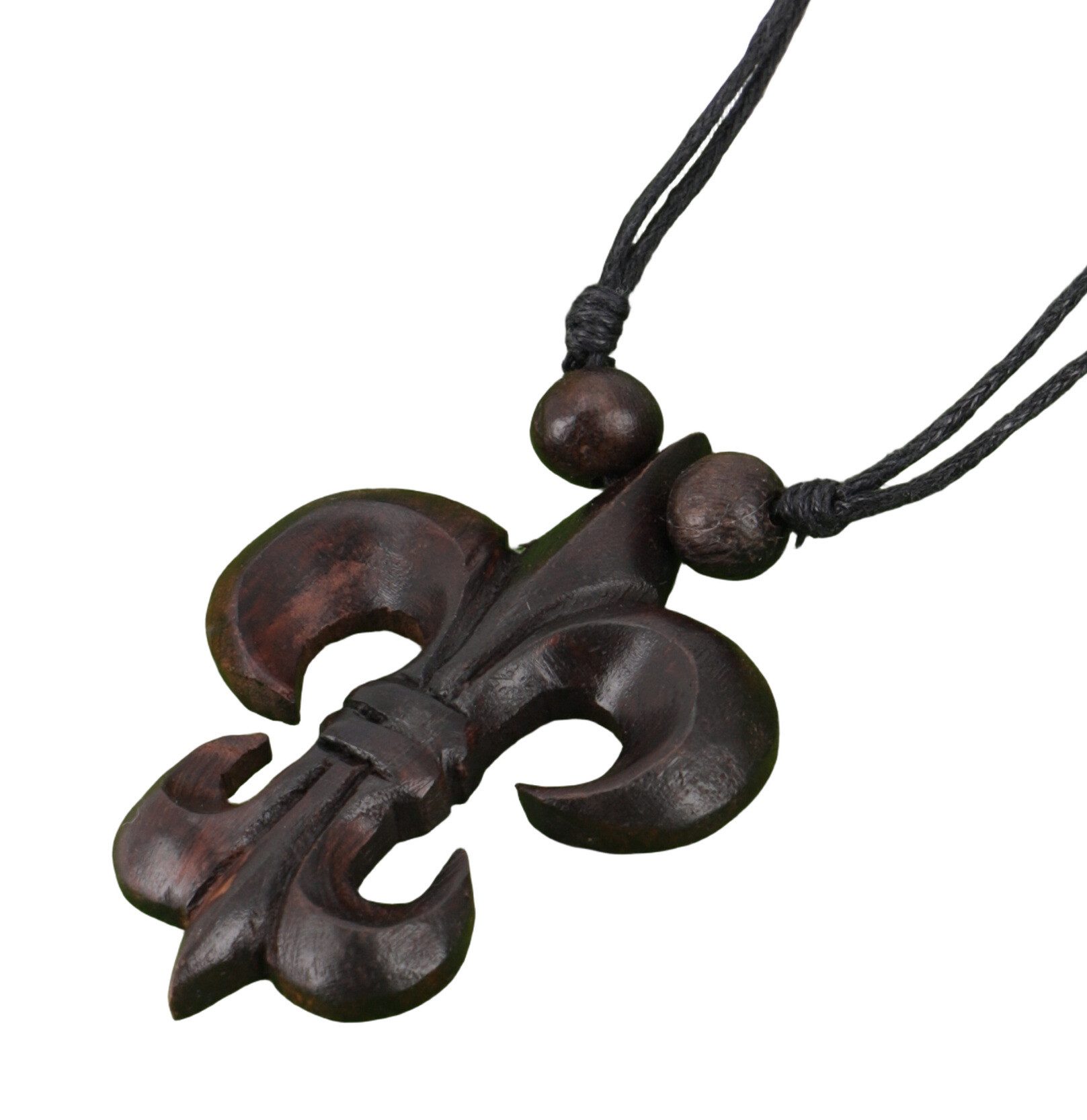 Guru-Shop Perlenkette Ethno Holzschmuck, Halskette, Surferkette - Raute