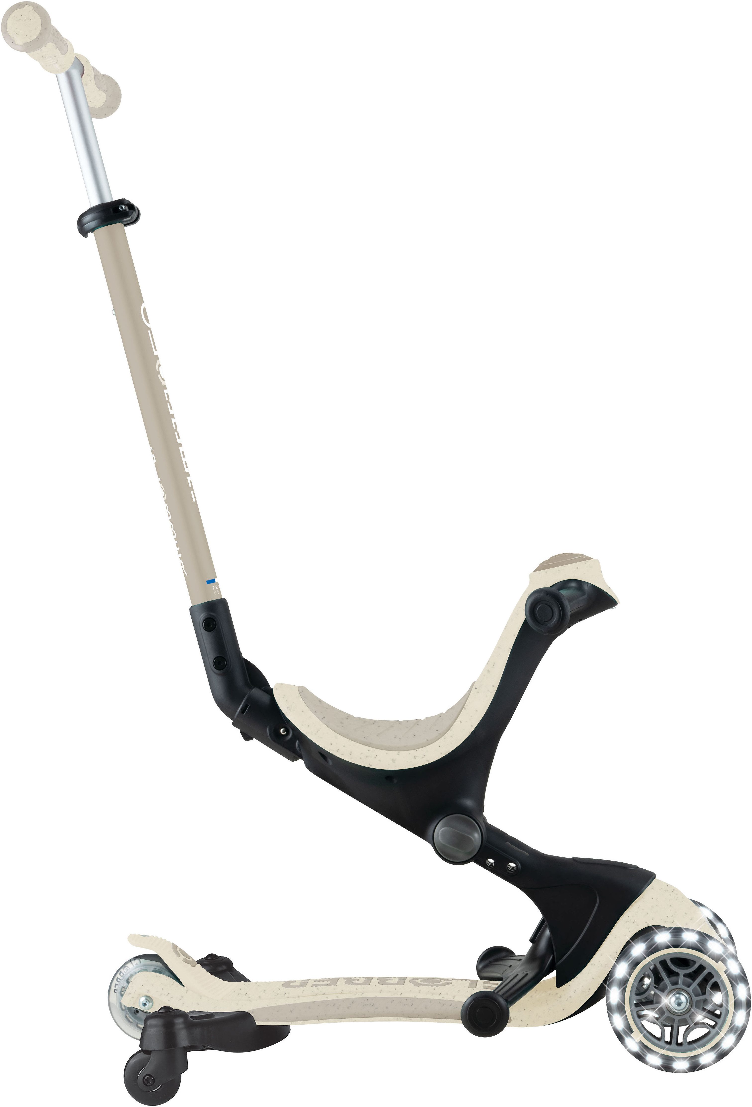 Globber Tretroller GO-UP DELUXE LIGHTS ECO 360, mit Leuchtrollen, Aufsitzrad mit Schubstange, Laufrad und Scooter