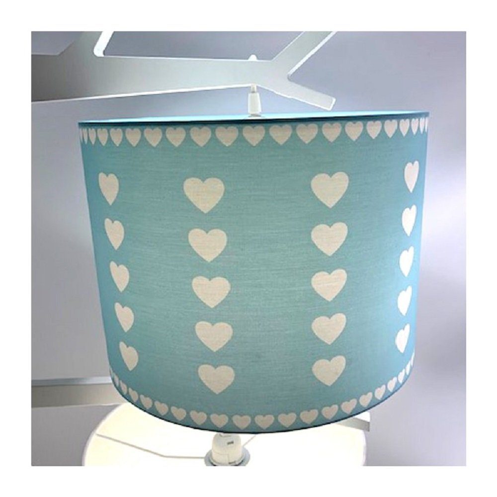 AURUM Hängeleuchten Kinderlampe MILLION HEARTS, mint, Herzmuster weiß, Ø 35cm, ohne Leuchtmittel, Herz