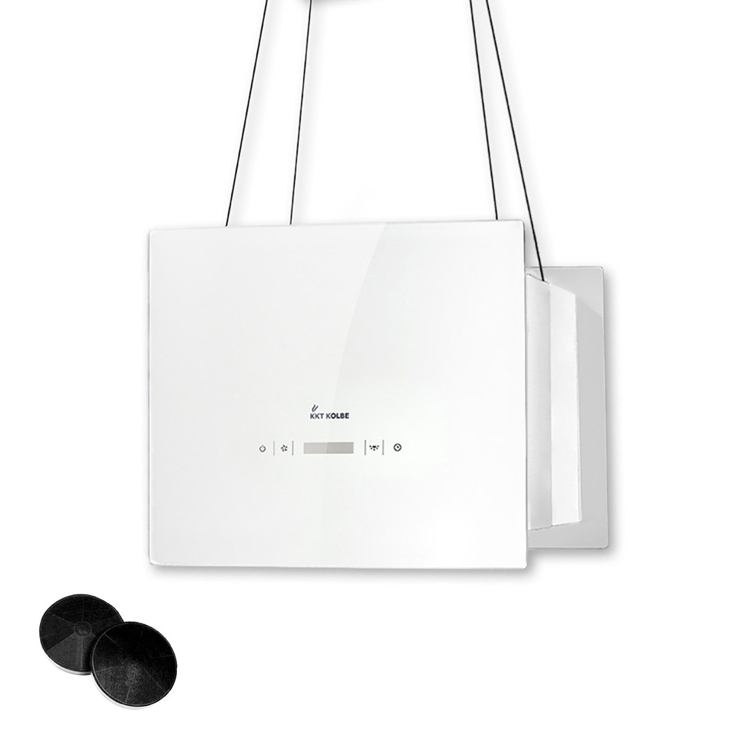 KKT KOLBE Inselhaube Dunstabzugshaube freihängend BOX400-Serie 40cm Dunstabzugshaube freihängend BOX400-Serie 40cm, Abzugshaube / Inselhaube / Edelstahl / Weiß / Glas / Umluft / Abluft