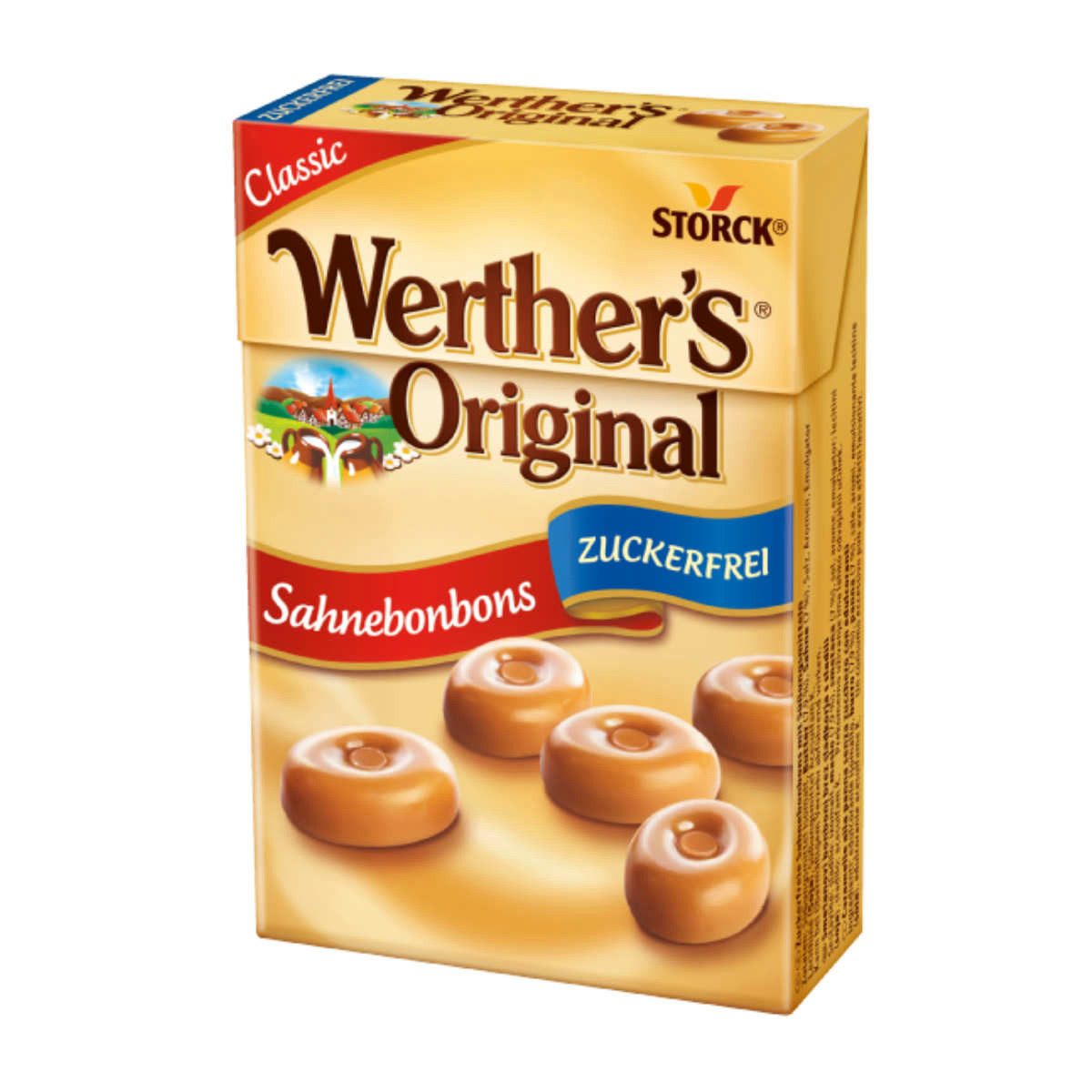 Werther's Süßigkeit, Storck Werthers Original Minis zuckerfrei cremige Sahnebonbons 42g