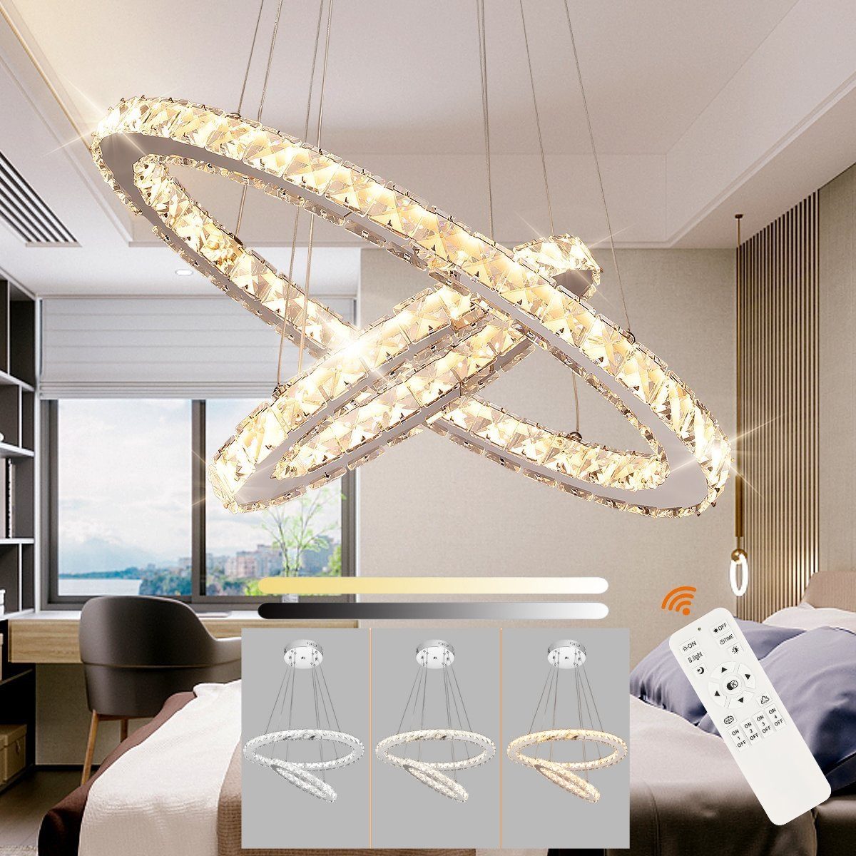 OULENBIYAR Pendelleuchte 36/48 W Dimmbare LED günstig online kaufen