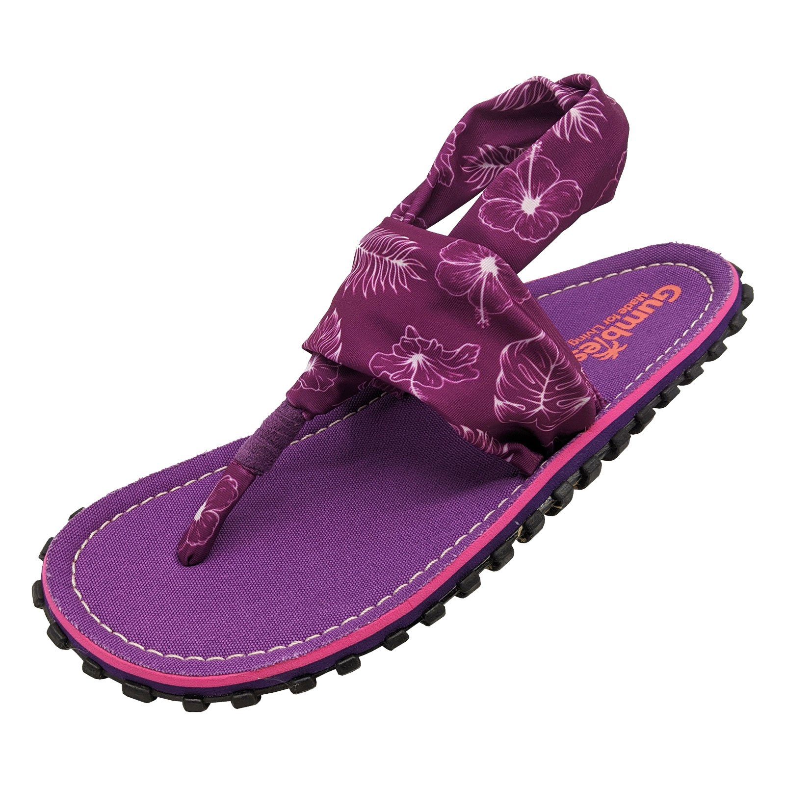 Stoff-Riemen 2602 Gumbies Slingback mit purple Sandale