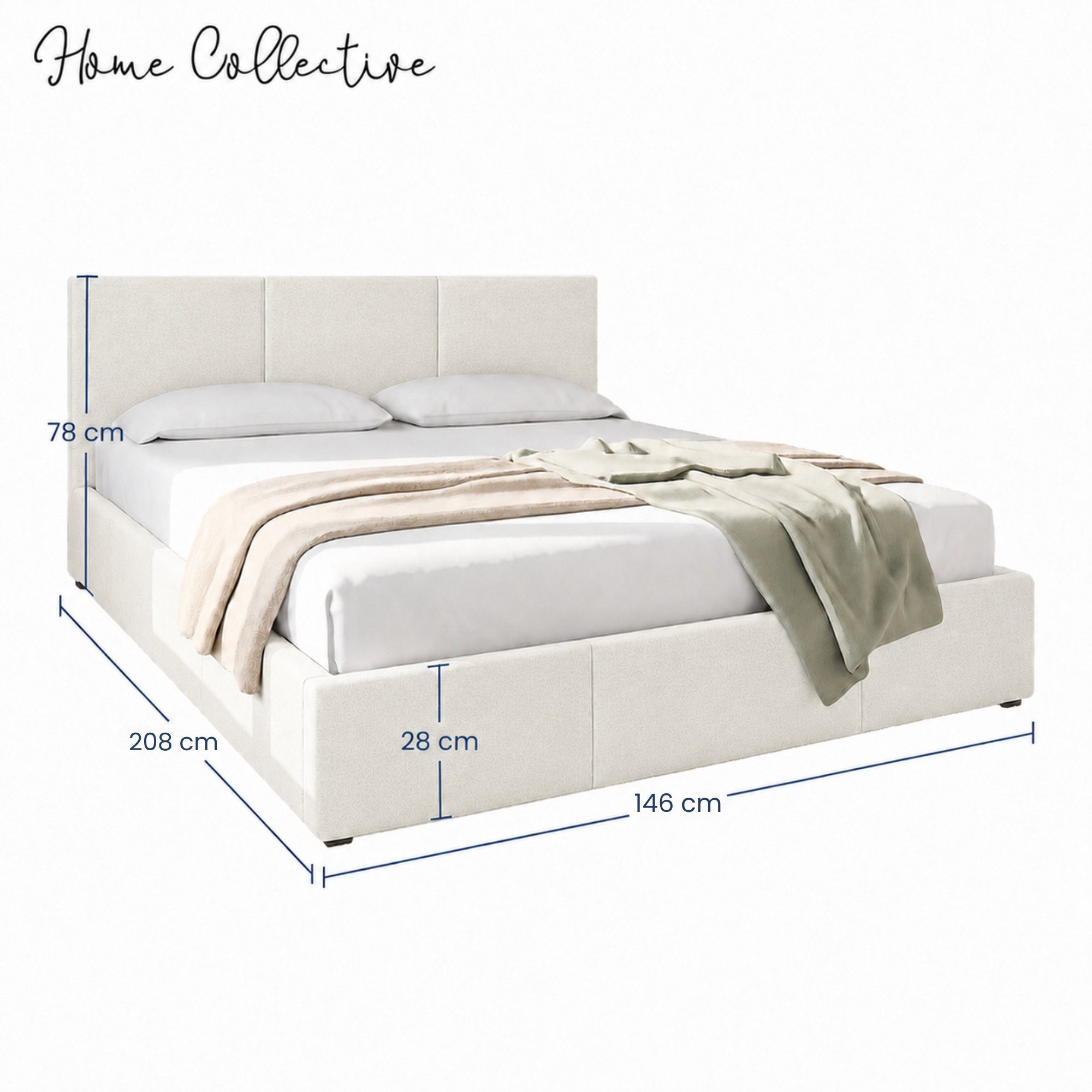 Home Collective Polsterbett Bett Doppelbett Bettgestell mit Lattenrost & Stauraum, mehrere Größen (Größen: 120x200 140x200 160x200 180x200, samtweicher Velourss – Bild 3 von 5