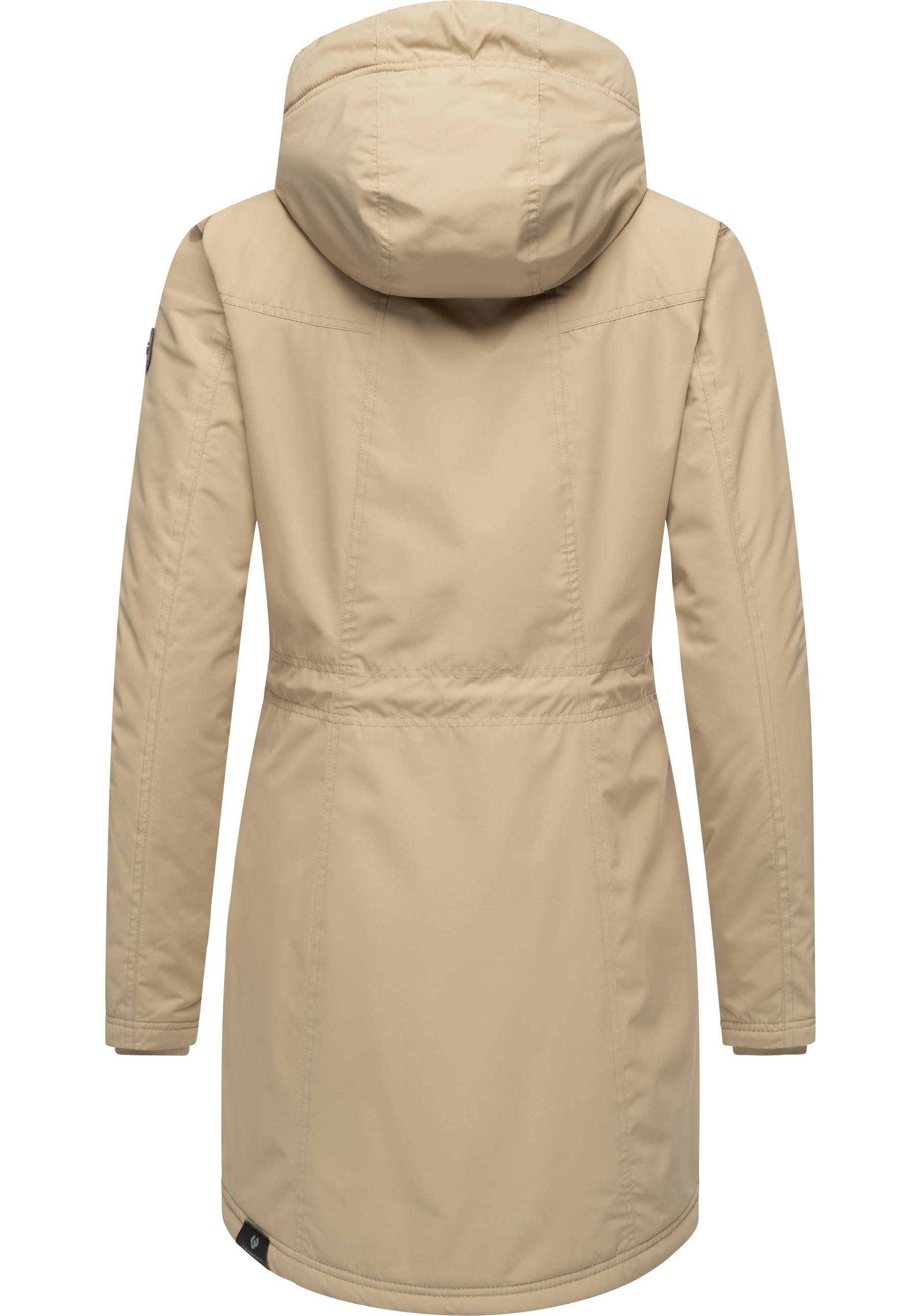 Ragwear Wintermantel Elsien wasserdichter Winterparka mit Teddyfell-Futter