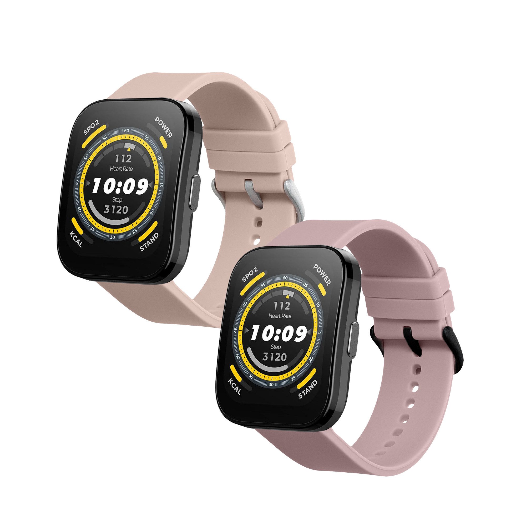 kwmobile Smartwatch-Armband 2x Uhrenarmband für 22mm Amazfit Bip 6 / Bip 5 Unity / Bip 5 / GTS 3, Fitnesstracker Band Set aus TPU Silikon - Ersatzarmband Smartwatch