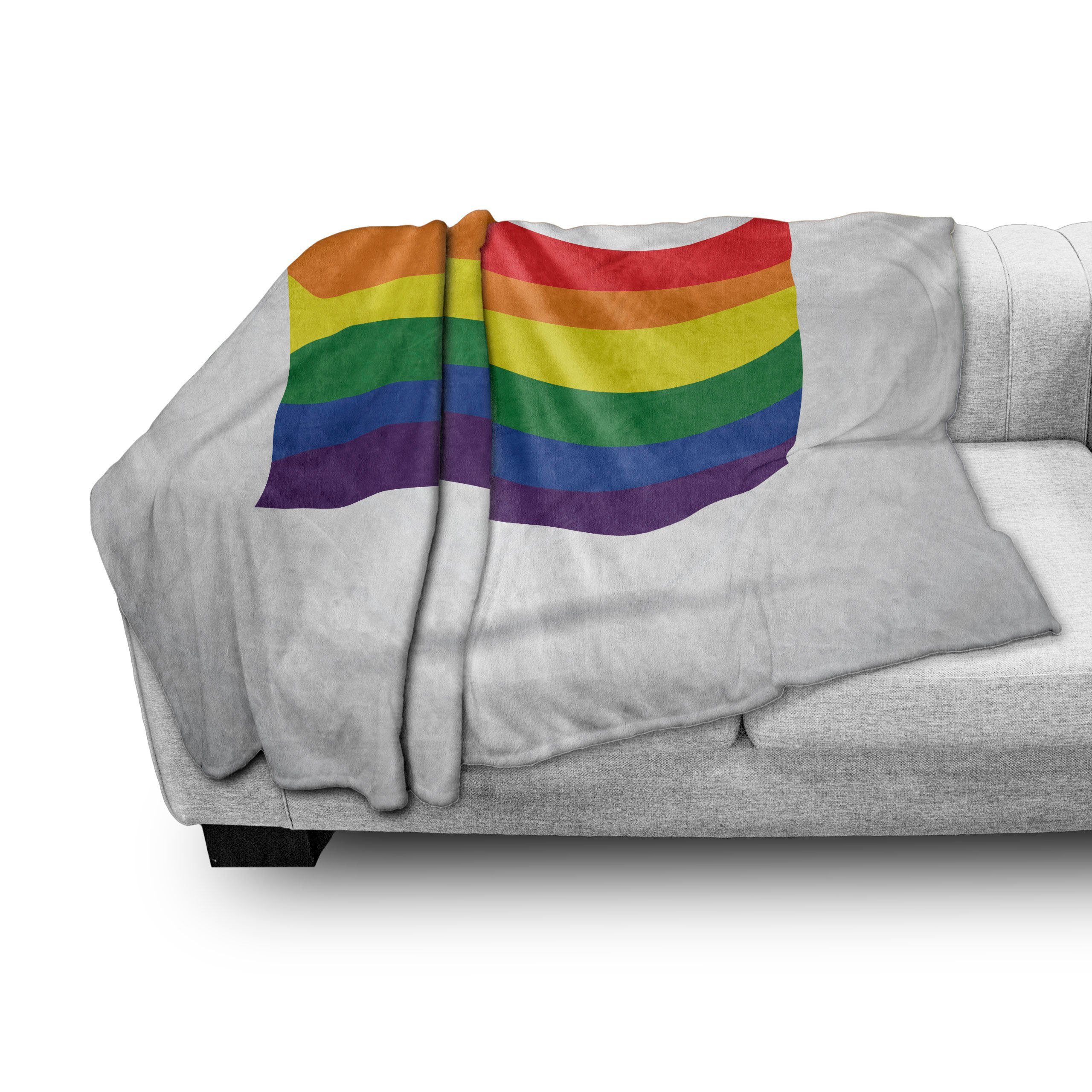 Winken Homosexuell und für Innen- Außenbereich, Plüsch Wohndecke Gemütlicher Stolz den Flagge Abakuhaus, Illustration