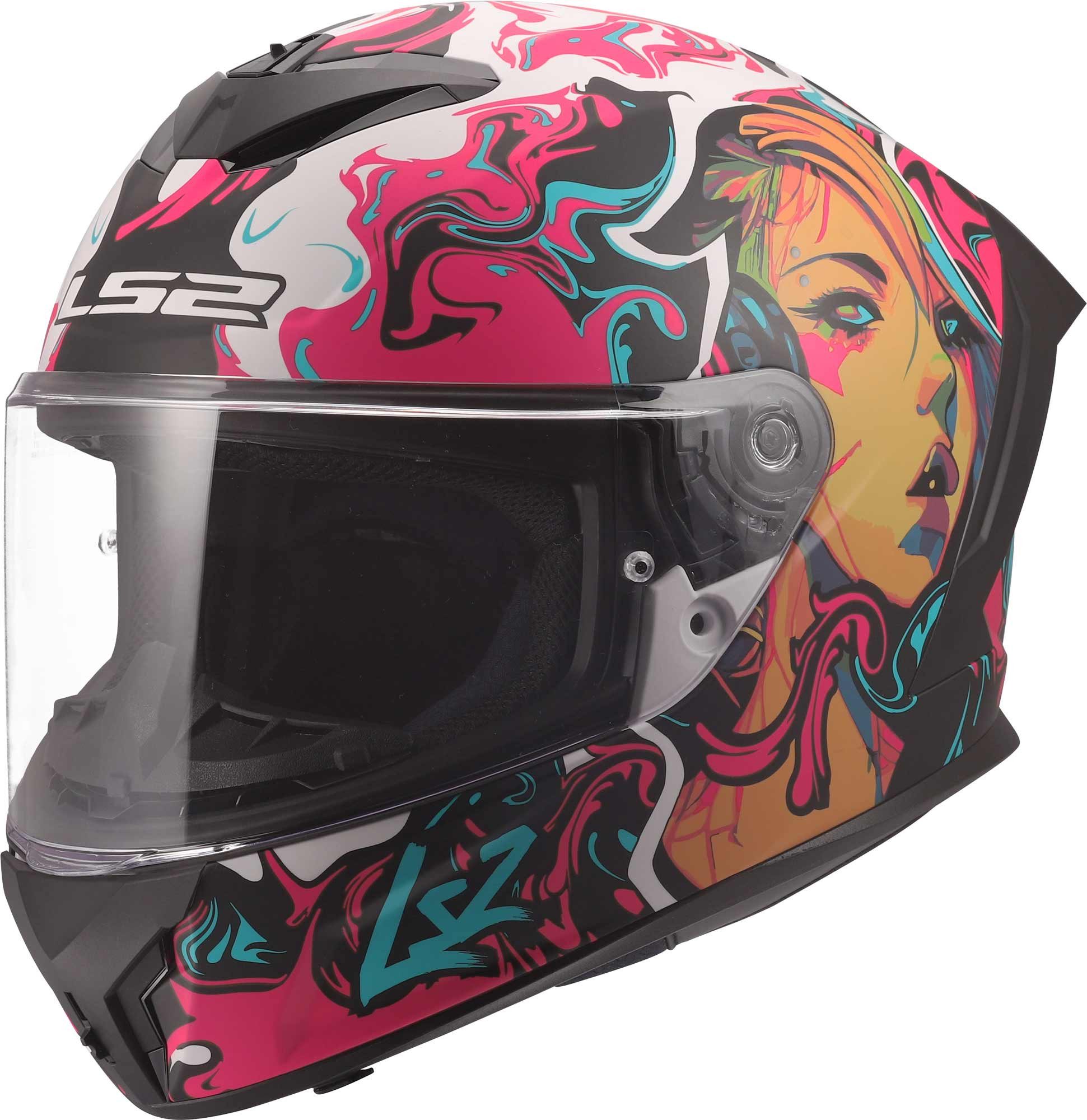 LS2 Motorradhelm FF820 Rapid III Cyberg Helm, Atmungsaktiv, Pinlock, Ratschenverschluss, Waschbar, ECE 22.06