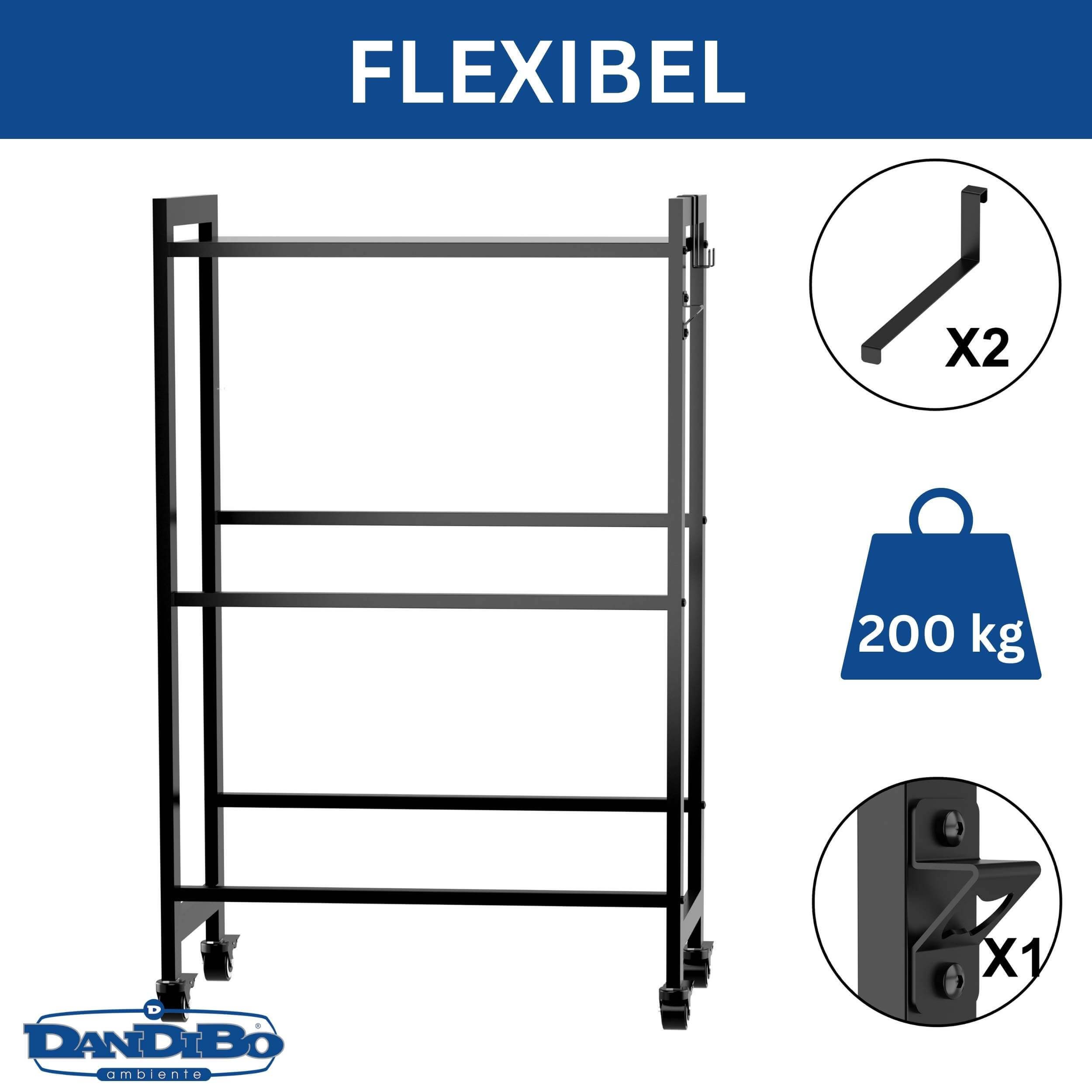 DanDiBo Standregal Getränkekistenregal 4 Kisten mit Ablagefläche Rollen Haken Metall, Getränkeregal Kistenregal Getränke Regal Bierkistenregal – Bild 5 von 5