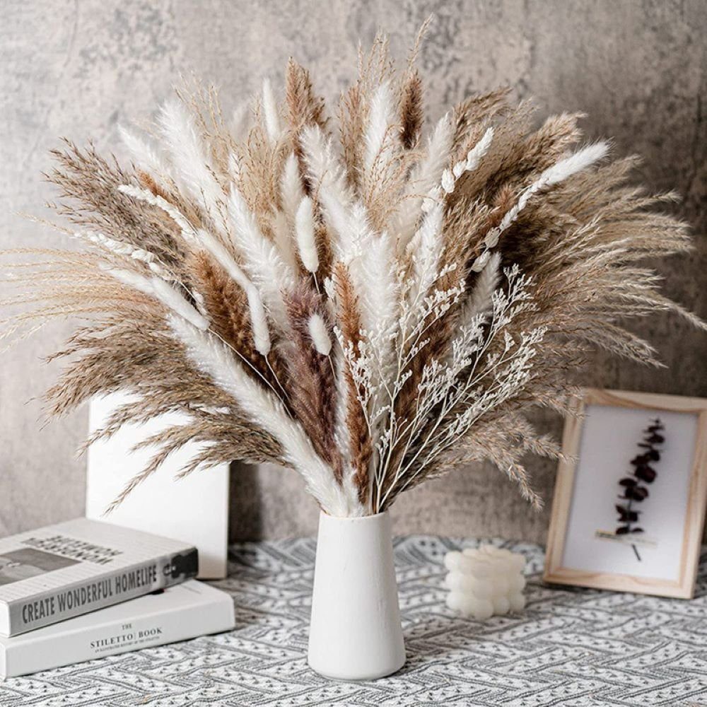Trockenblume Kleiner getrockneter Blumenstrauß aus Schilfrohr günstig online kaufen