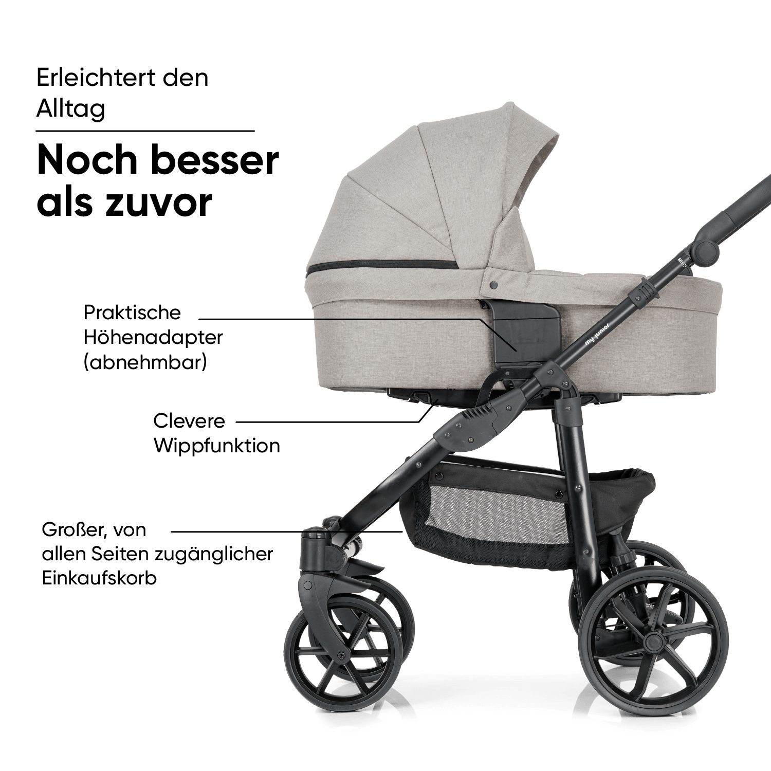 my junior Kombi-Kinderwagen my junior® MIYO² Nature Beige 2in1
