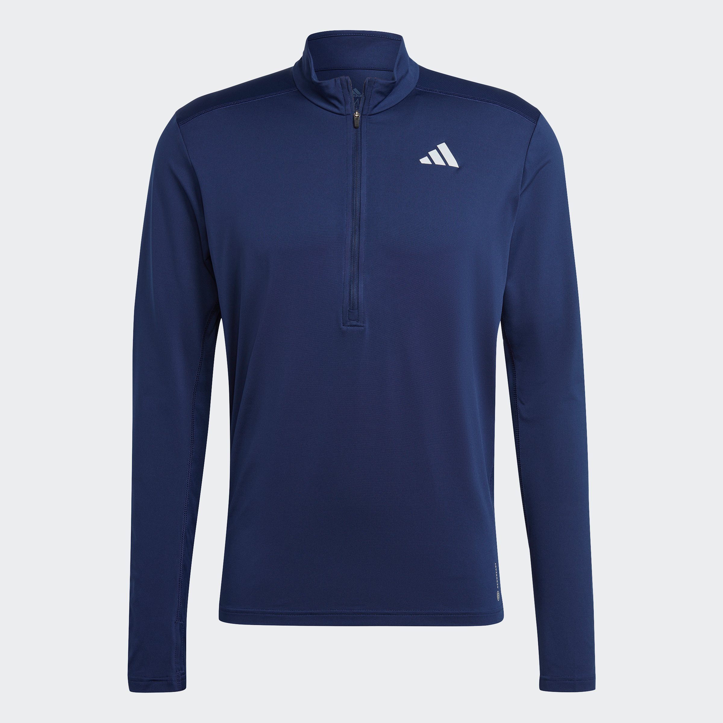 adidas Performance Laufjacke OWN LONGSLEEVE Dark RUN THE Blue ZIP 1/2