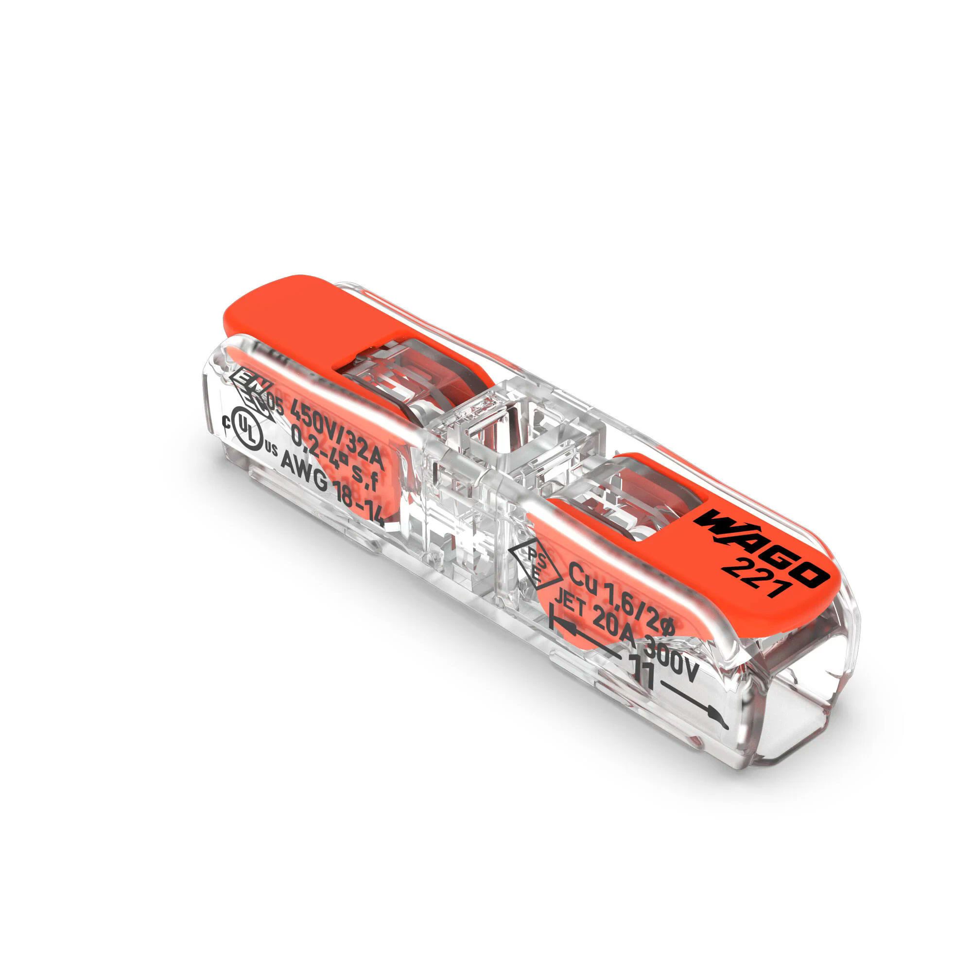 tecuro Klemmen 10x COMPACT-Verbindungsklemme 221-41x - für alle Kabel bis 4 mm²