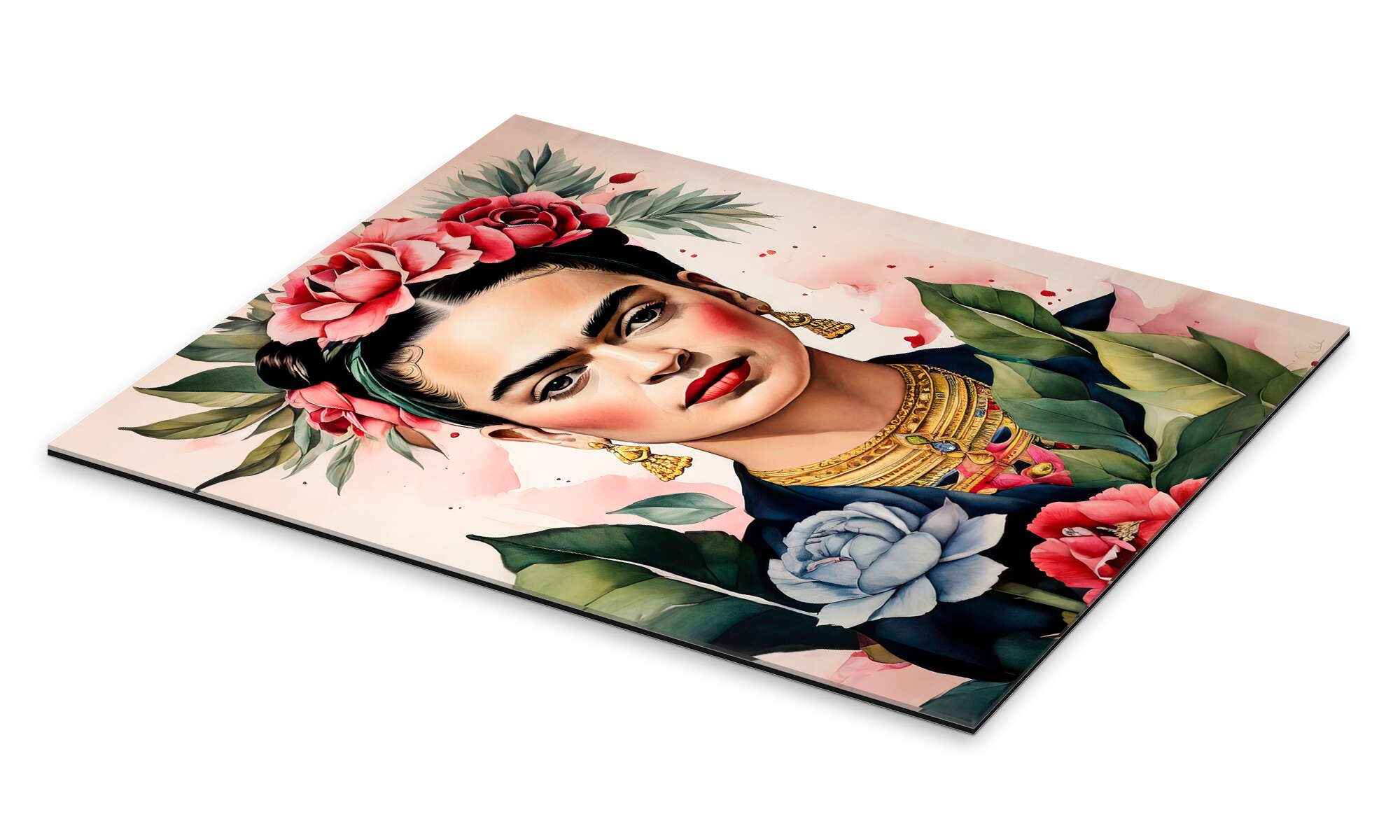 Posterlounge Wandbild Frida Kahlo mit Rosen, günstig online kaufen