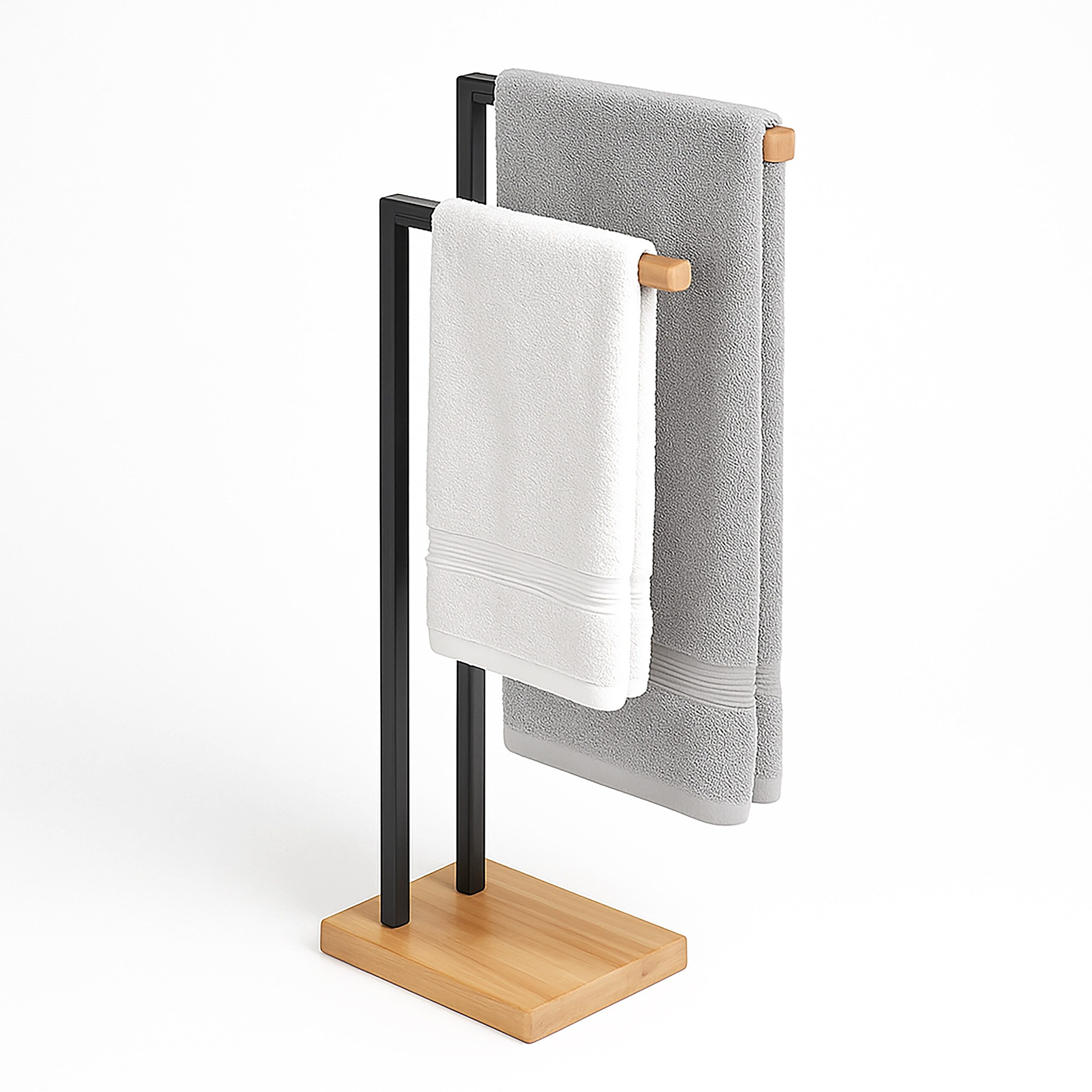 relaxdays Handtuchständer Handtuchhalter stehend, schwarz günstig online kaufen