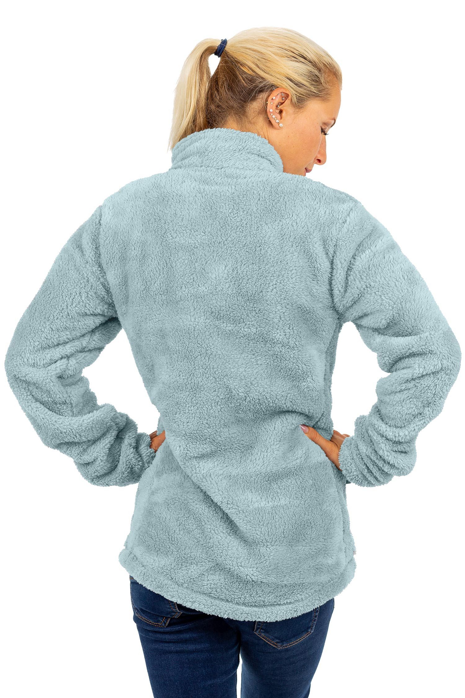 Reichstadt Fleecejacke Kuschelige Flauschige Jacke 22RSW002 Extravagante Re günstig online kaufen