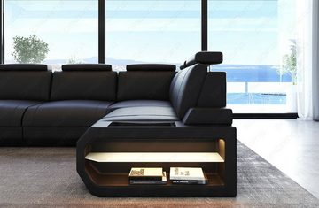 Sofa Dreams Ecksofa Leder Couch Siena L Form Ledersofa, L-Form Ledersofa mit LED-Beleuchtung