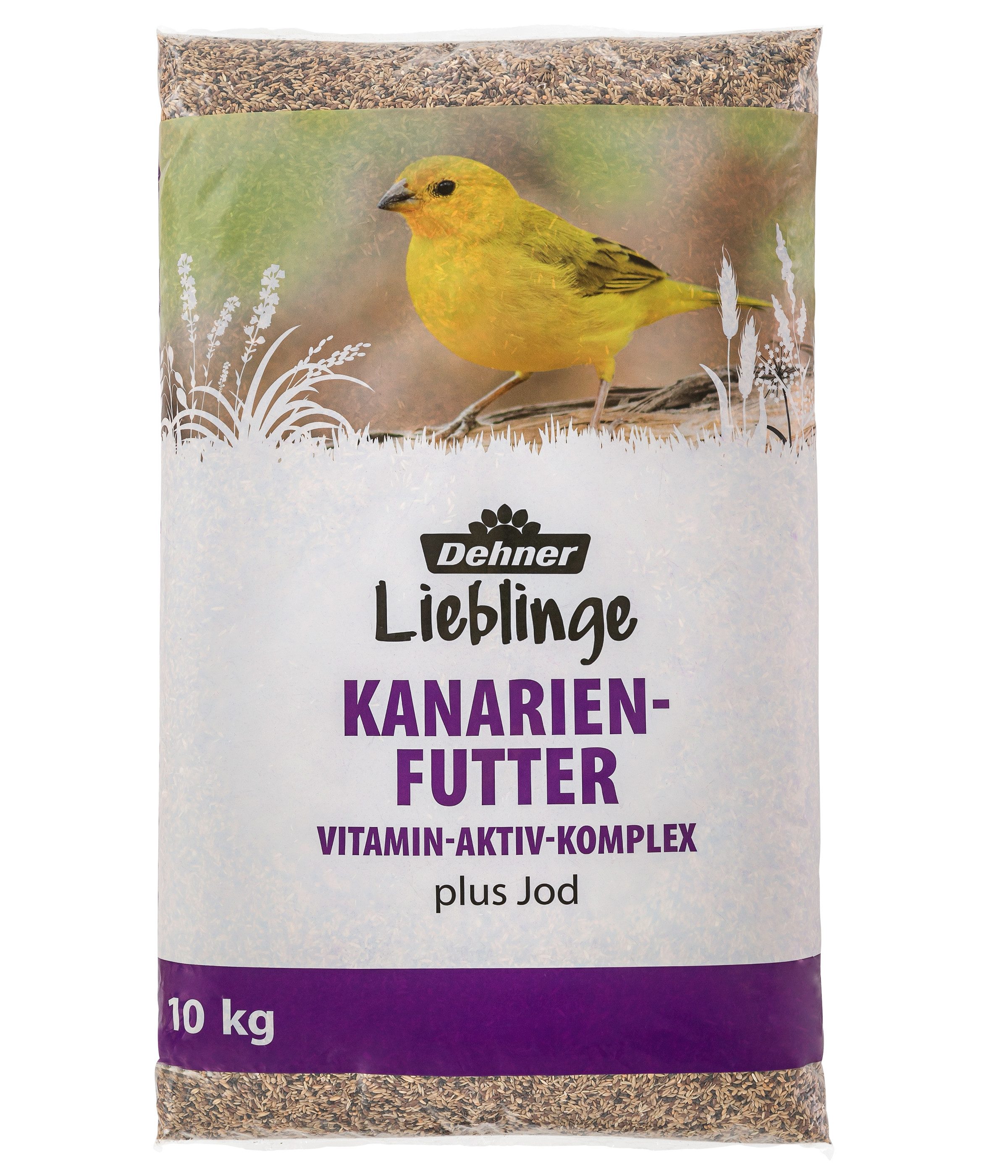 Dehner Lieblinge Kanarien-Futter, Vitamin-Aktiv-Komplex, 10 kg, für: Kanarien, Ziervögel, hochwertige, sonnengereifte Saaten, plus Jod