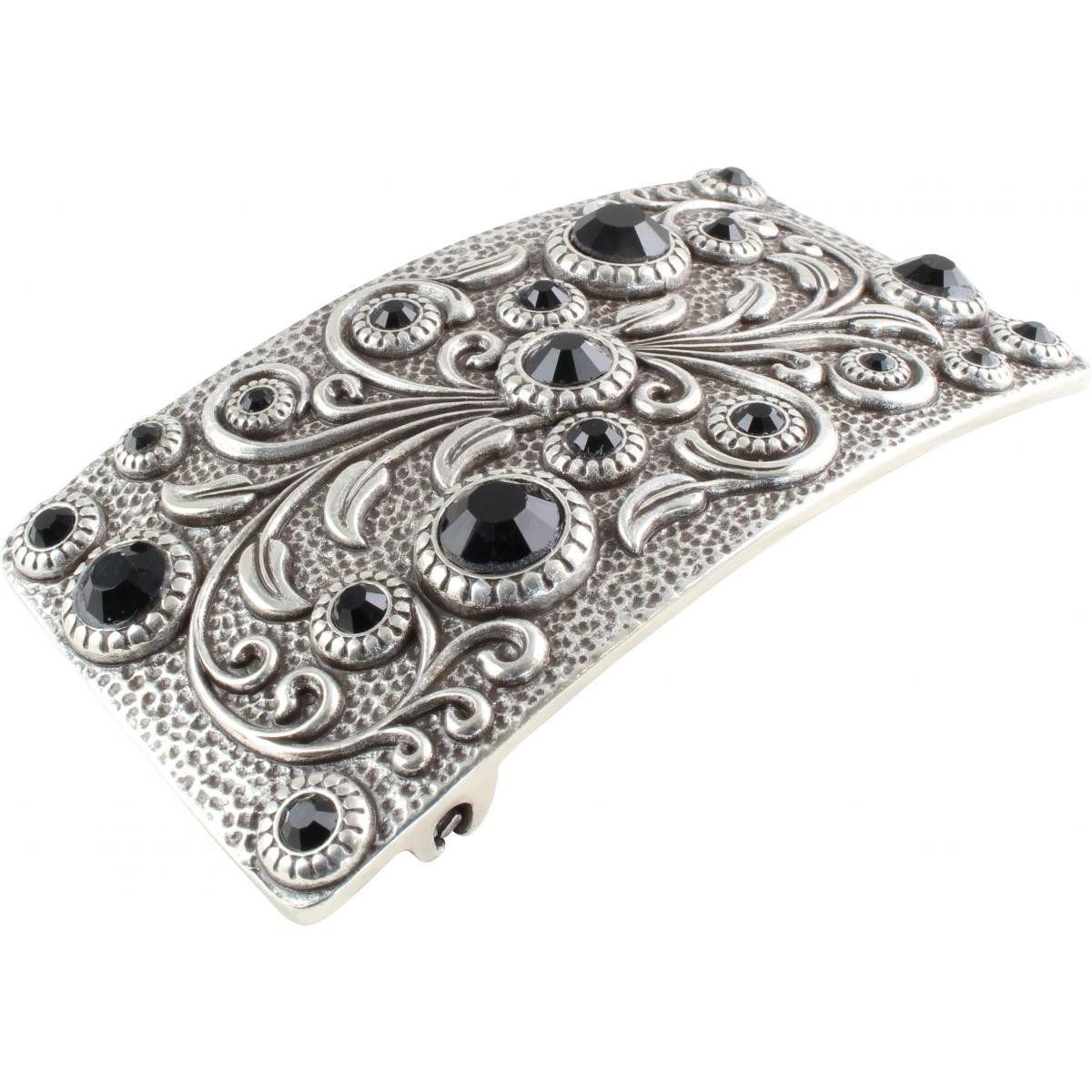 BELTINGER Gürtelschnalle Black Flowers 4,0cm - Buckle Wechselschließe Gürtelschließe 40mm - Gür (1-St)