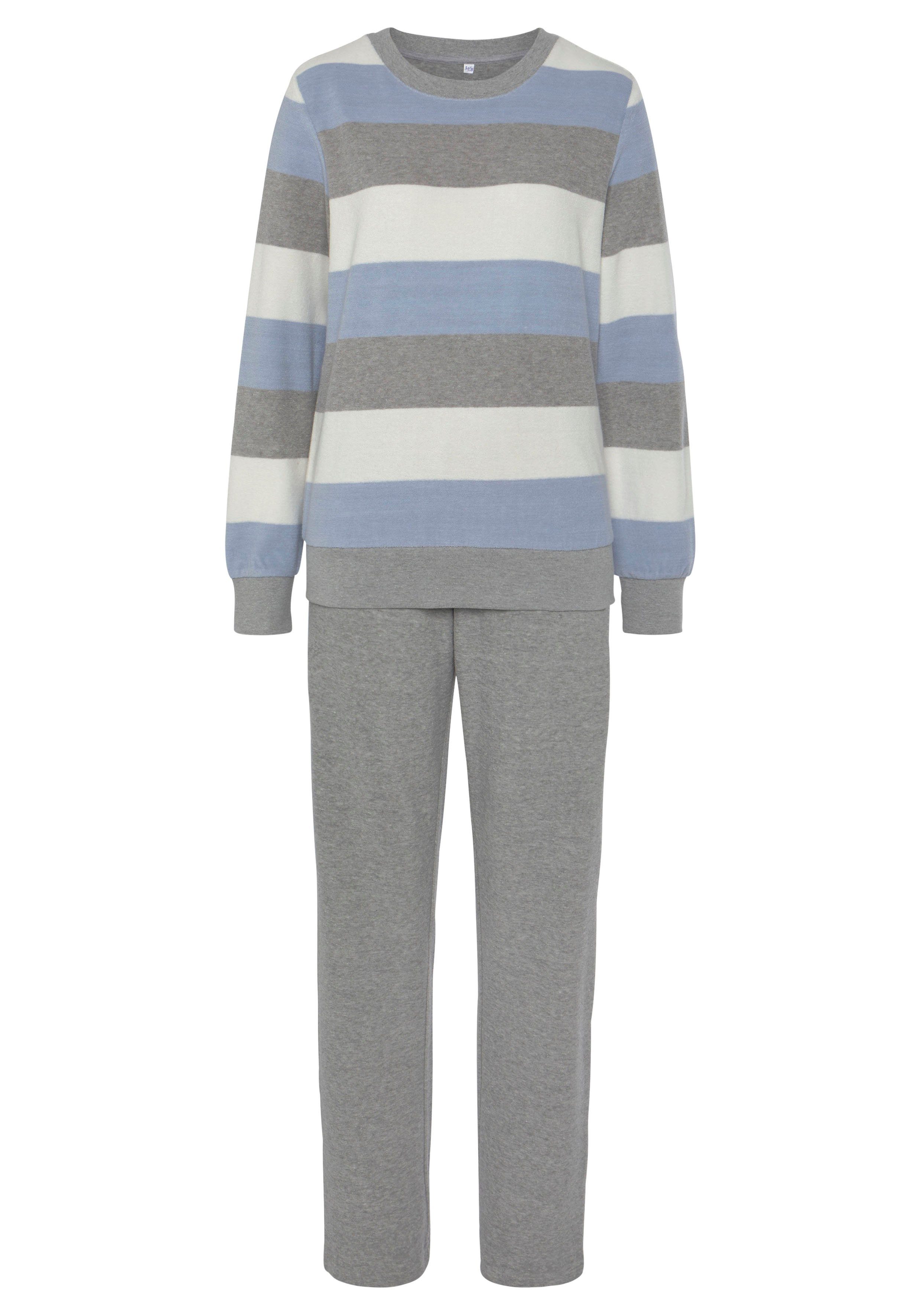 Vivance Dreams Pyjama (2 tlg) aus weichem Frottée und mit Colorblock Streif günstig online kaufen