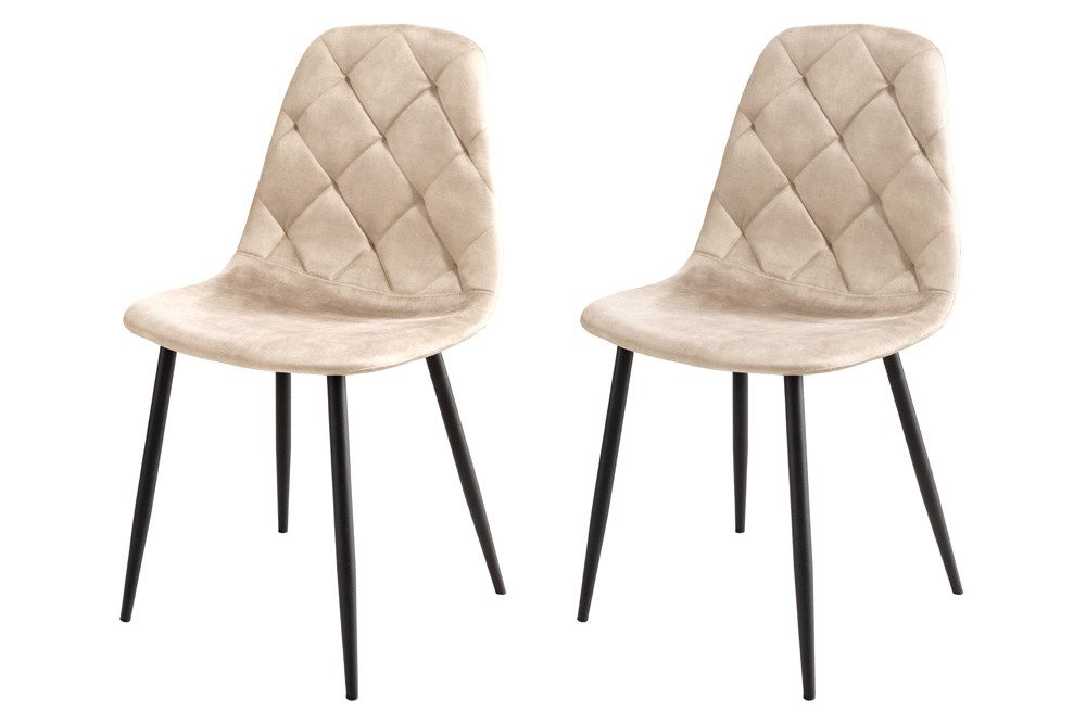 riess-ambiente Esszimmerstuhl GLAMM champagner beige/schwarz - Samt, Metall günstig online kaufen