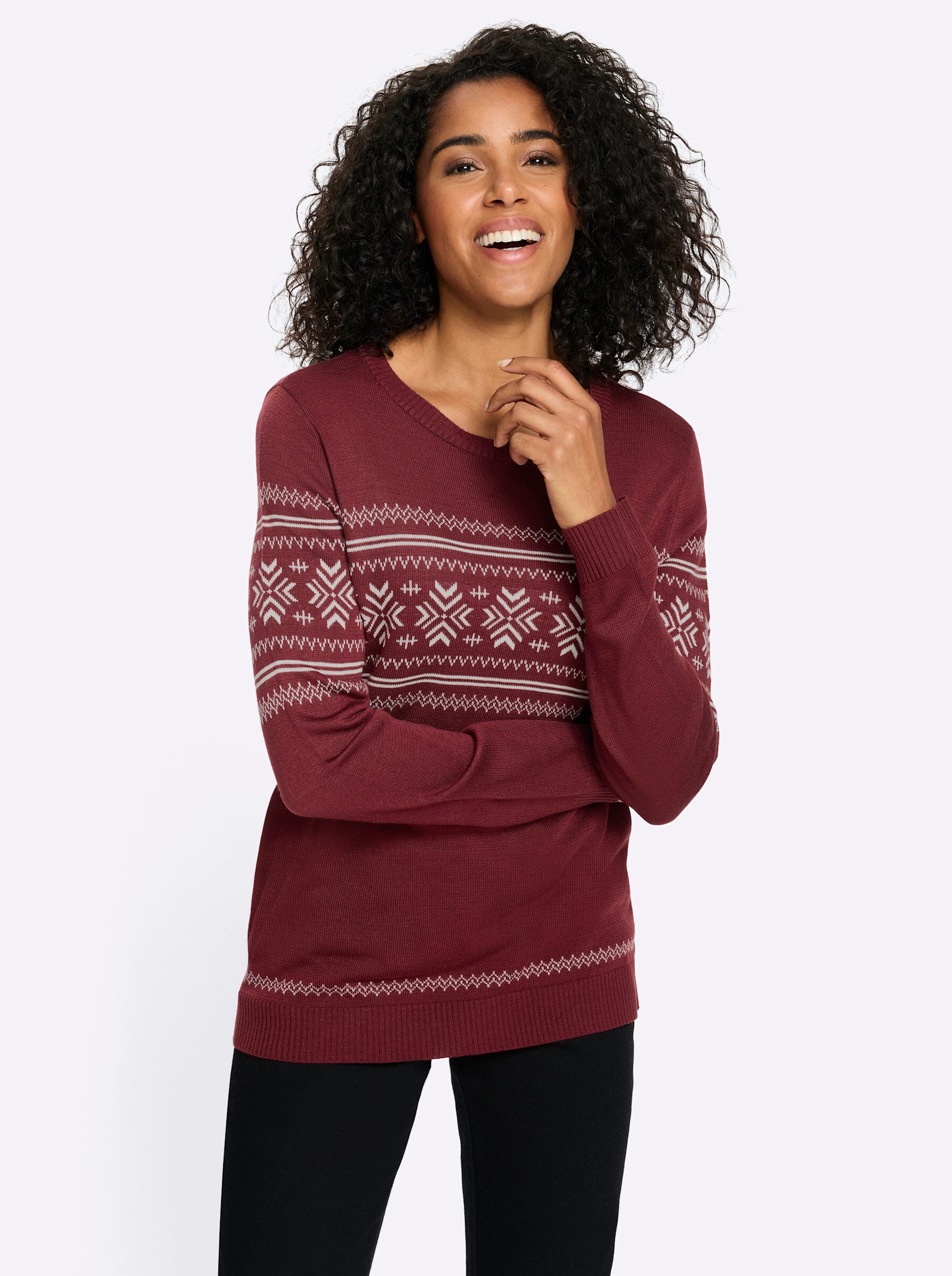 Sieh an! Strickpullover Langarm-Pullover Langarm Jacquard, Jersey günstig online kaufen