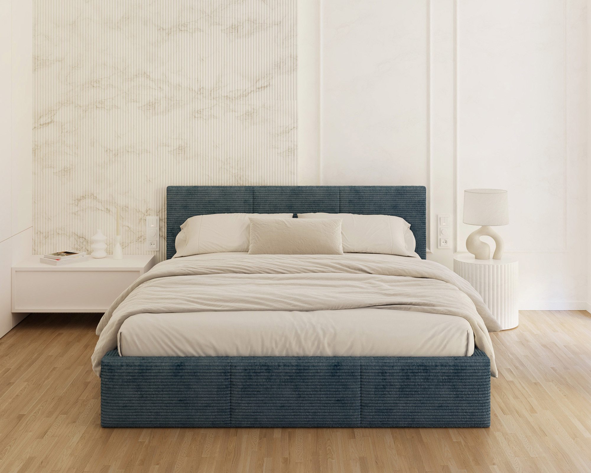 thematys Polsterbett mit Bettkasten Stauraumbett, aus hochwertigem CORD Sto günstig online kaufen