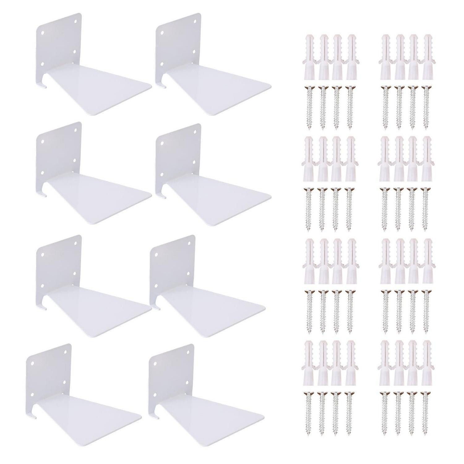 LuxusKollektion Bücherregal Bücherregal Unsichtbar 8er-Pack Weiß, 8-tlg.
